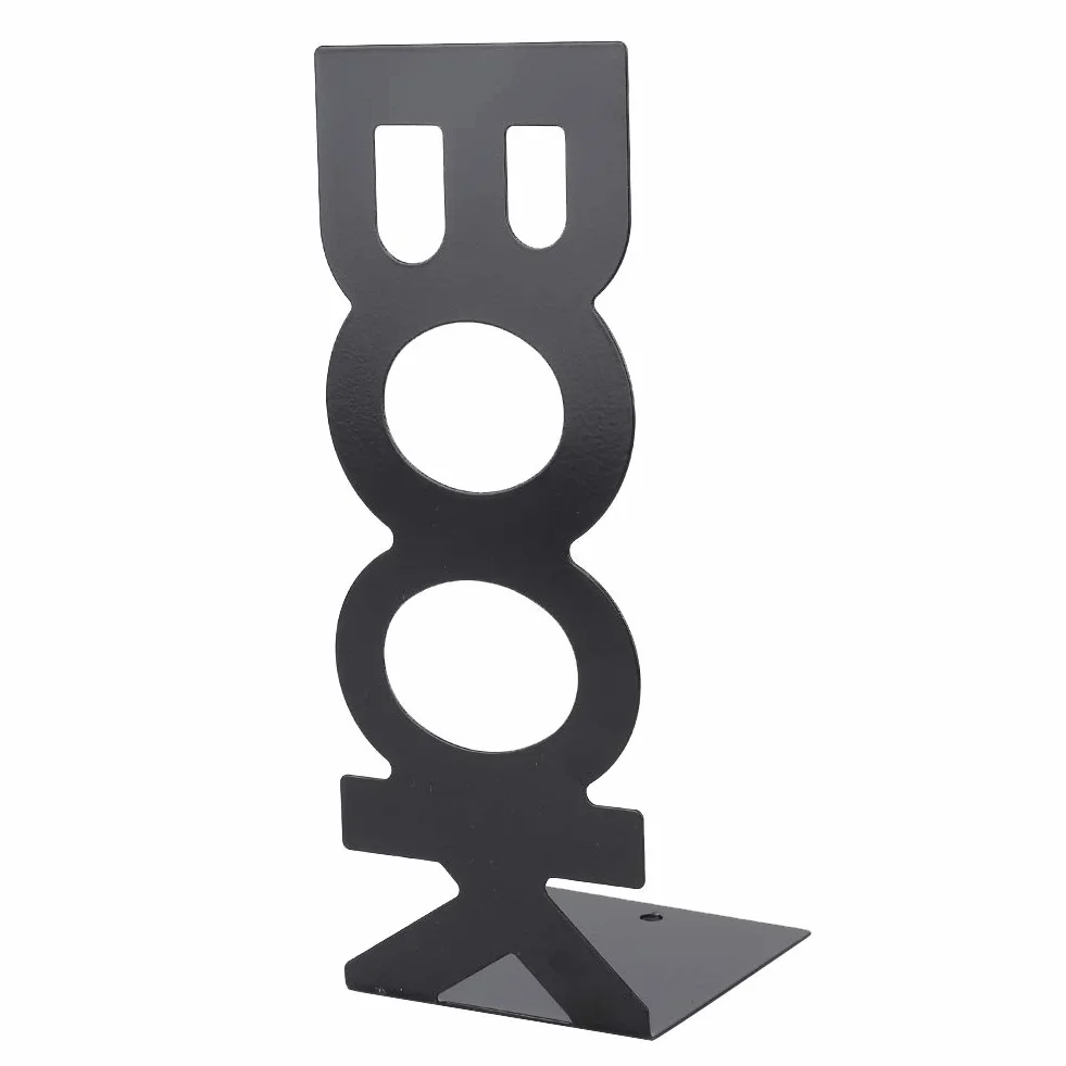 Końcówka książki w kształcie postaci, antypoślizgowa pianka podkładka design Bookend, 208 mm Keep Schludny dla filmów DVD czasopisma (208 mm nowa czarna para)