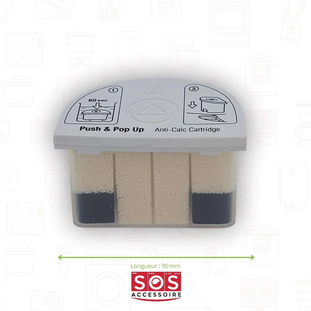 SOS Accessoire Wkład wapienny do elektrowni parowej, żelazko 9178005731, 9178020181 BEKO, GRUNDIG, QUIGG