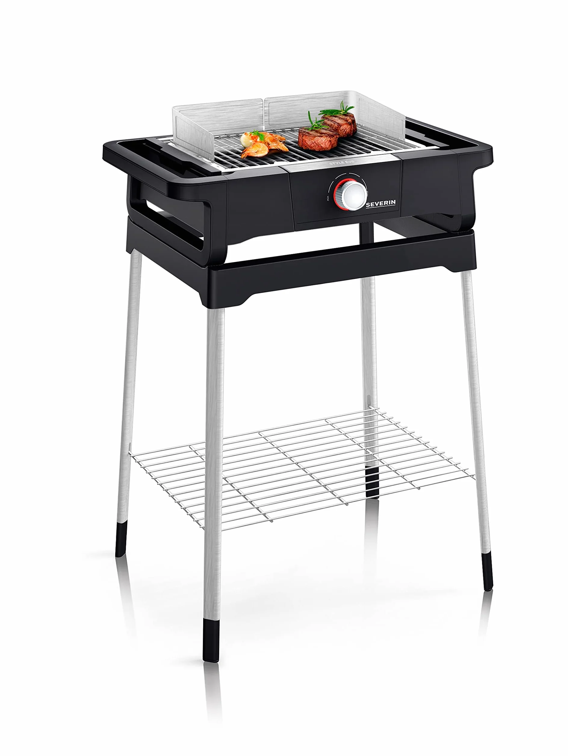 Severin PG 8124 Style Evo S Standgrill, 2500W, regelbarer Thermostat, Tischgrillfunktion, schwarz
