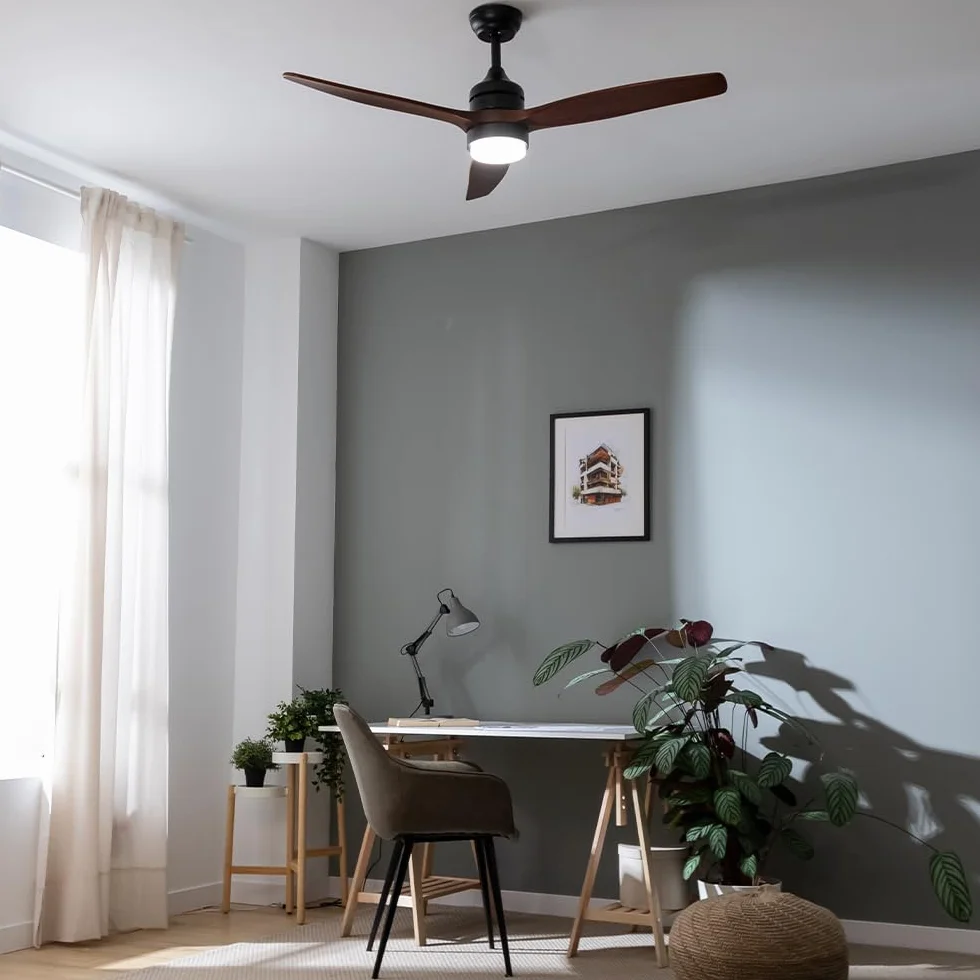Cecotec - EnergySilence Aero 5275 DarkWood 40 W i 52" wentylator sufitowy, źródło światła, silnik prądu stałego, pilot, oświetlenie LED o podwójnej wysokości, timer, tryb zima-lato
