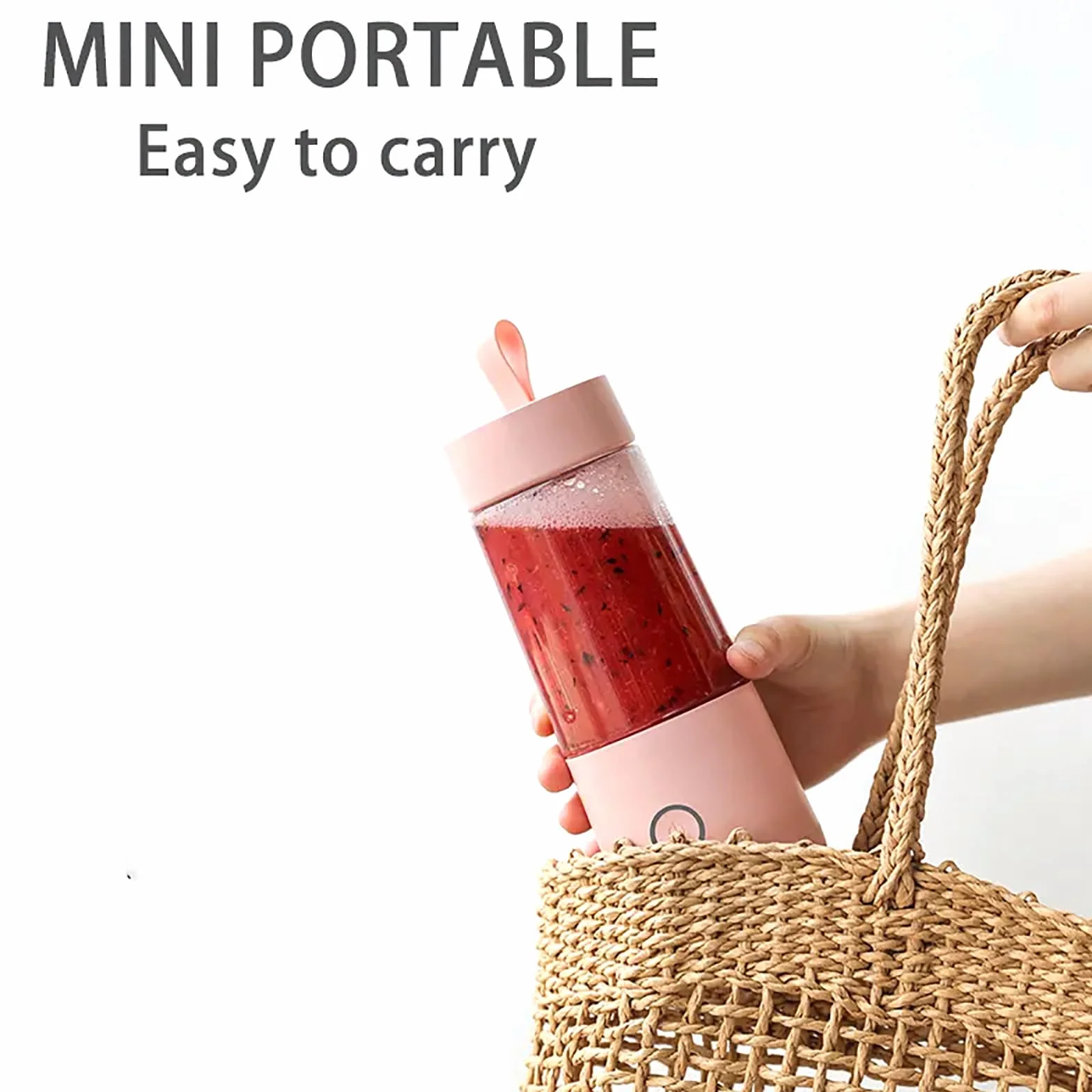 Osobisty Mikser Do Owoców Z Możliwością Ponownego Ładowania, Przenośny Mini Blender Do Smoothie 350 Ml Z 4 Ostrzami, Pojemność 15 Filiżanek/w Pełni Naładowany, Łatwy Do Czyszczenia, Do Smoothie