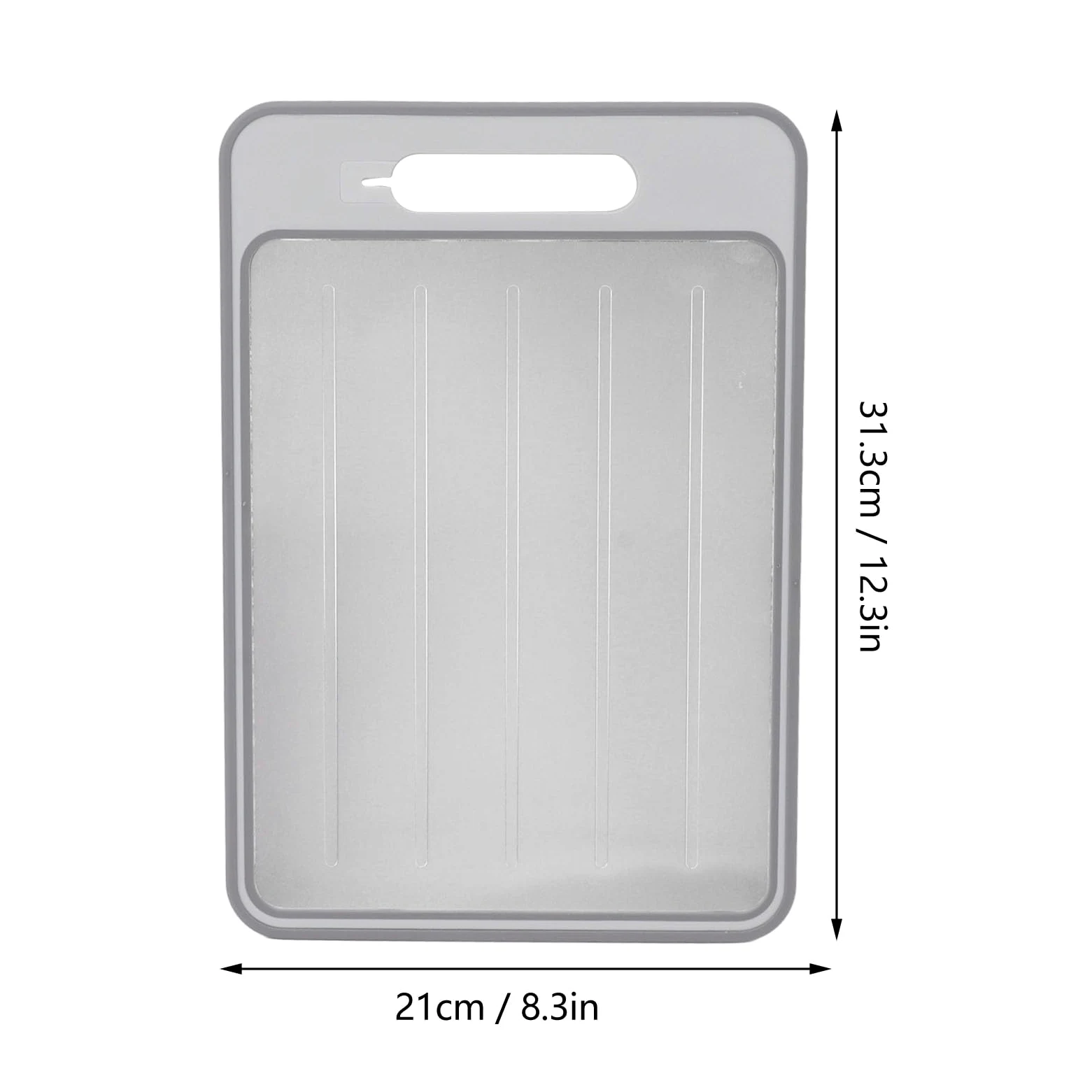 Taca do Rozmrażania Mrożonego Mięsa Rozmrażanie Deska do Krojenia Dwustronna Deska do Krojenia Płyta do Szybkiego Rozmrażania i Szlifowania z ostrzałką do Noży do Kuchni (GRAY)