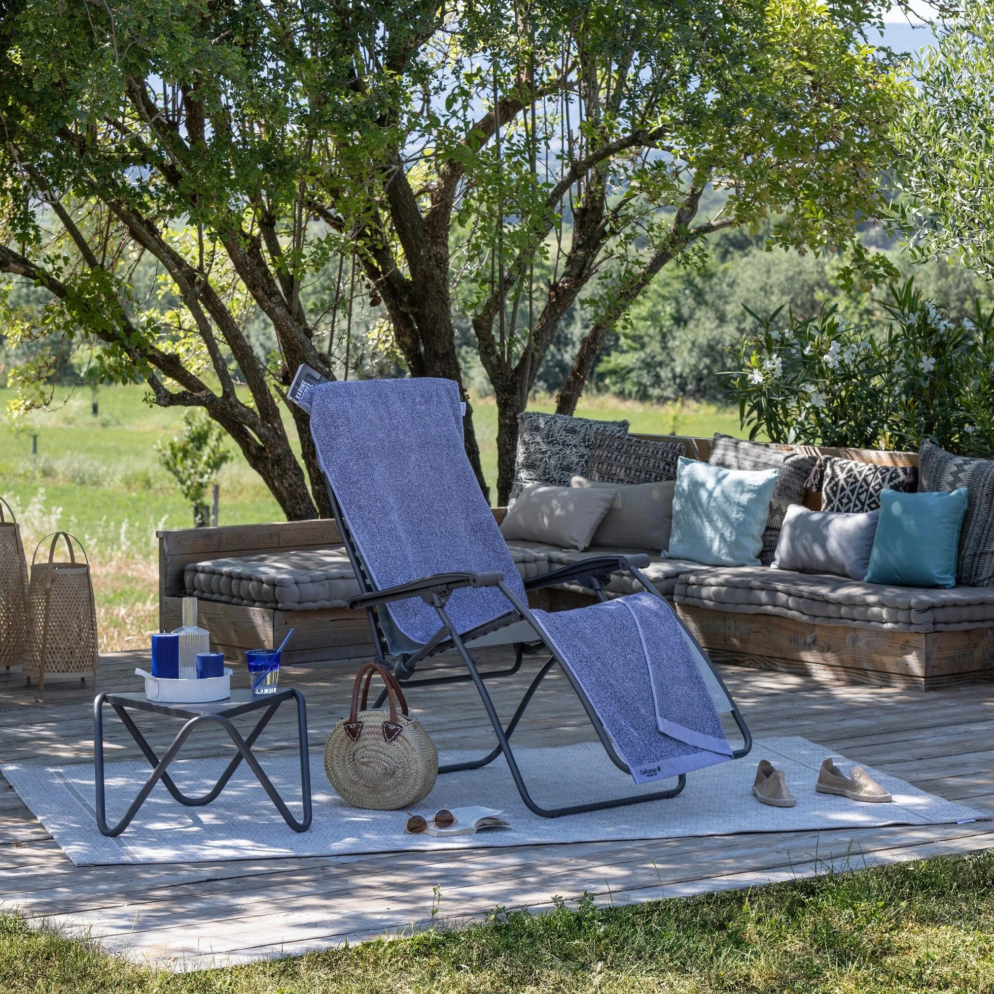 LAFUMA MOBILIER Ręcznik kąpielowy do leżanki, 100% bawełna, kolor: Iroise, LFM2972-9302