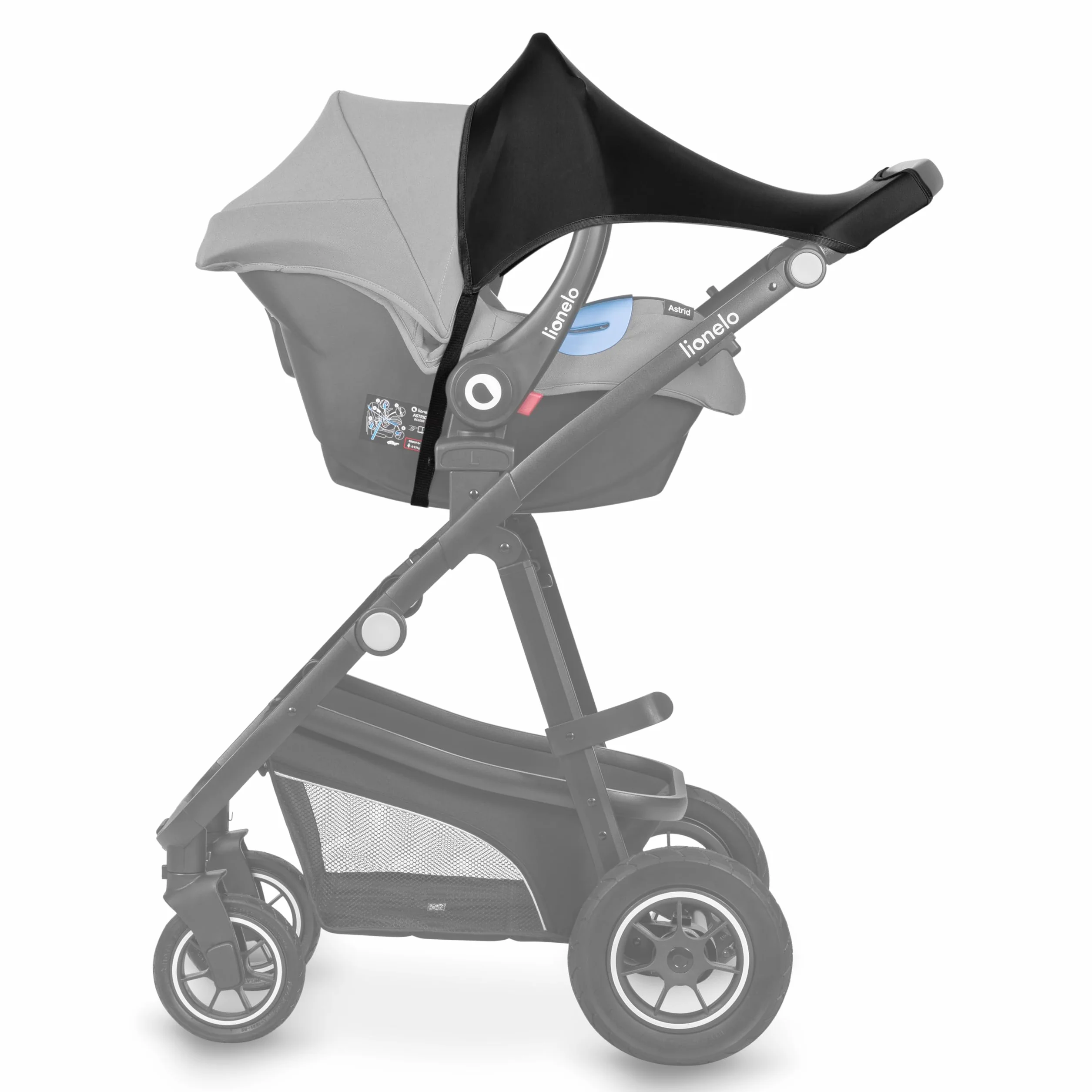 LIONELO Stroller Sun Cover UPF50+ ochrona przed słońcem, parasol przeciwsłoneczny, wózek dziecięcy, uniwersalny rozmiar, łatwy montaż
