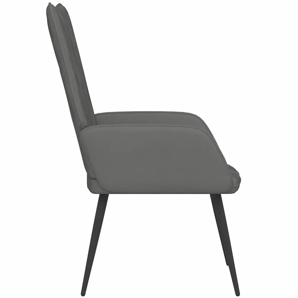 vidaXL Fotel, ciemnoszary, obity aksamitem