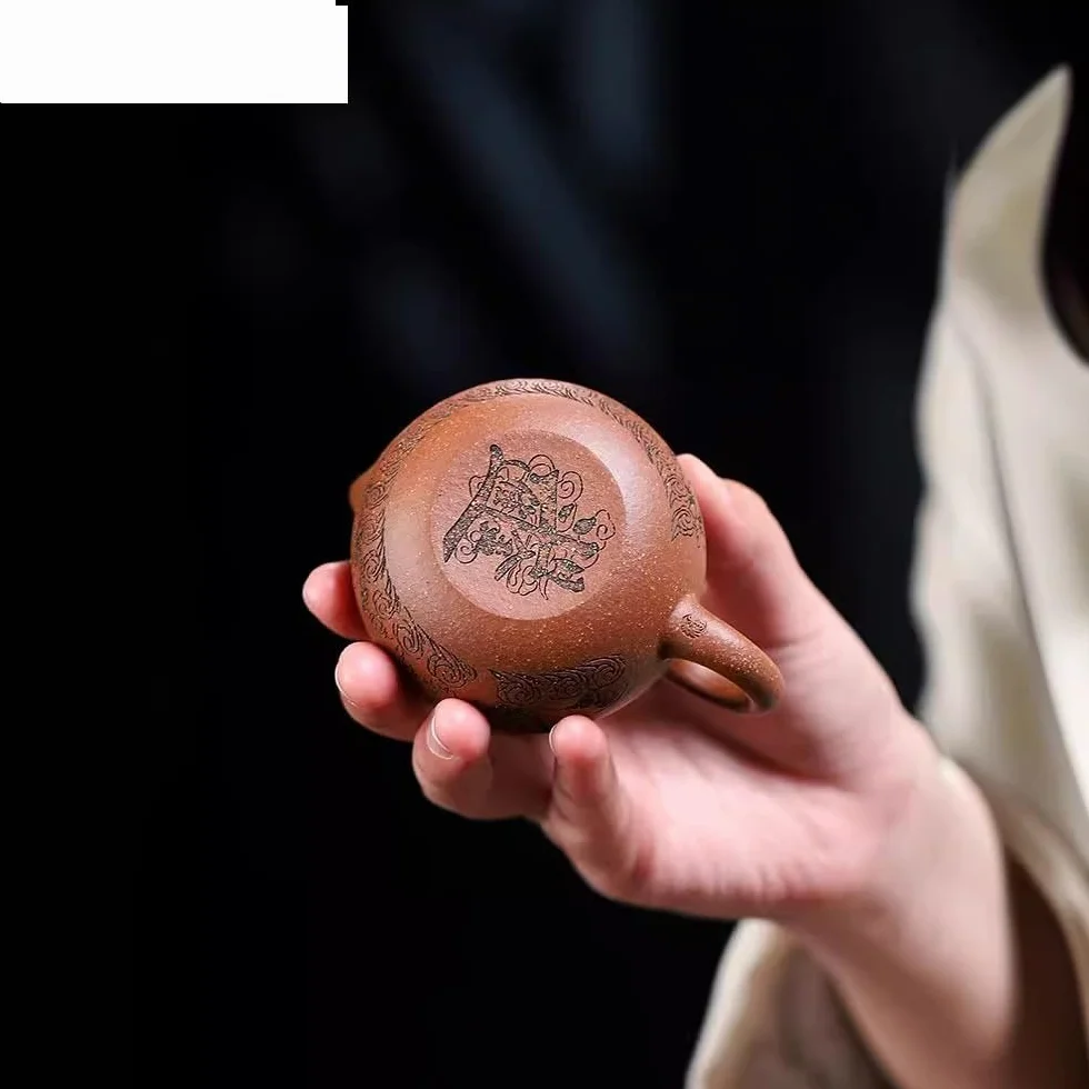 Dzbanek do herbaty 200 ml fioletowe gliniane czajniki ręcznie robione fioletowe błoto zaparzacz do herbaty czajnik chiński zestaw do herbaty Zisha ozdoby luźny liść herbata stroma pojemnik do parzenia