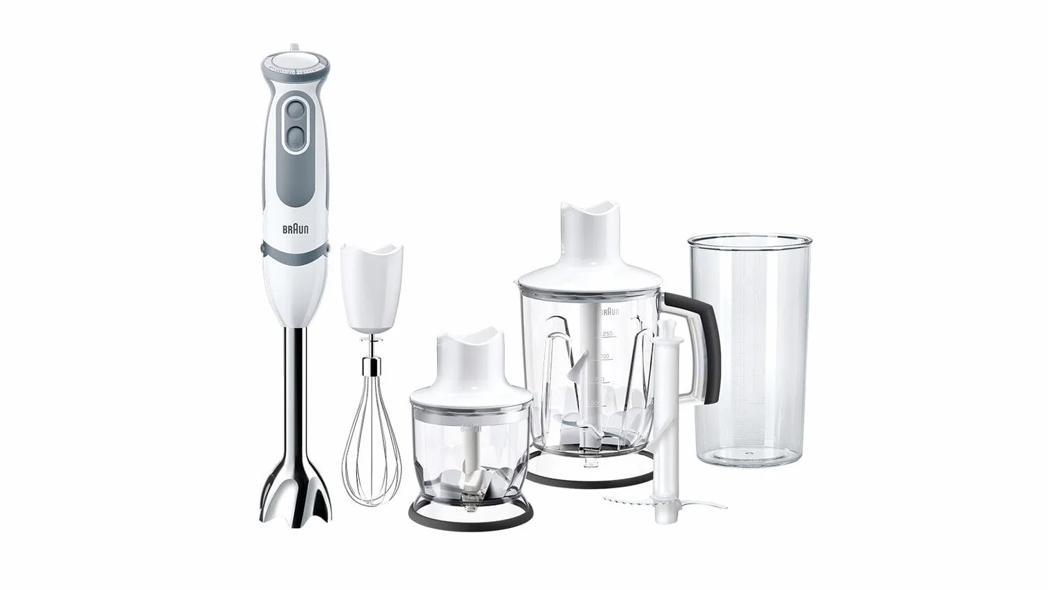 Braun Multiquick 5 Vario Blender Ręczny z Akcesoriami, Biały, 600 ml