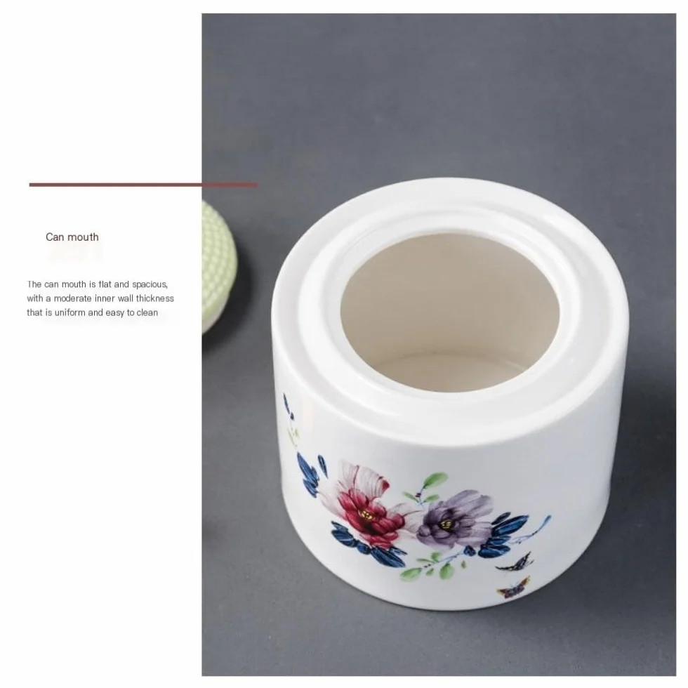 HLTYGWX Pojemnik na herbatę ceramiczny luzem pojemnik do przechowywania herbaty słoik domowy szczelnie zamknię słoik zestaw do herbaty czarno-zielona herbata słoik do przechowywania pojedynczy słoik