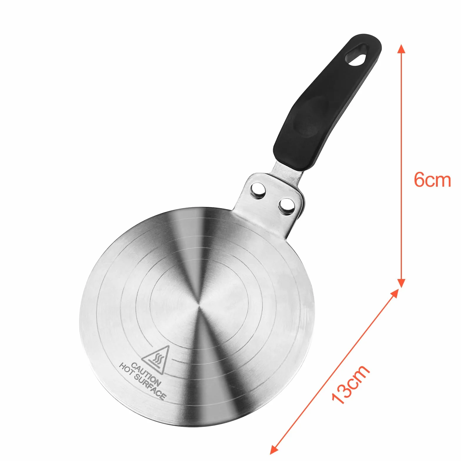 WinGluge Płyta indukcyjna 13 cm, adapter do płyty indukcyjnej, adapter ze stali nierdzewnej, płyta indukcyjna z uchwytem, do stosowania dzbanków do kawy na płytach indukcyjnych