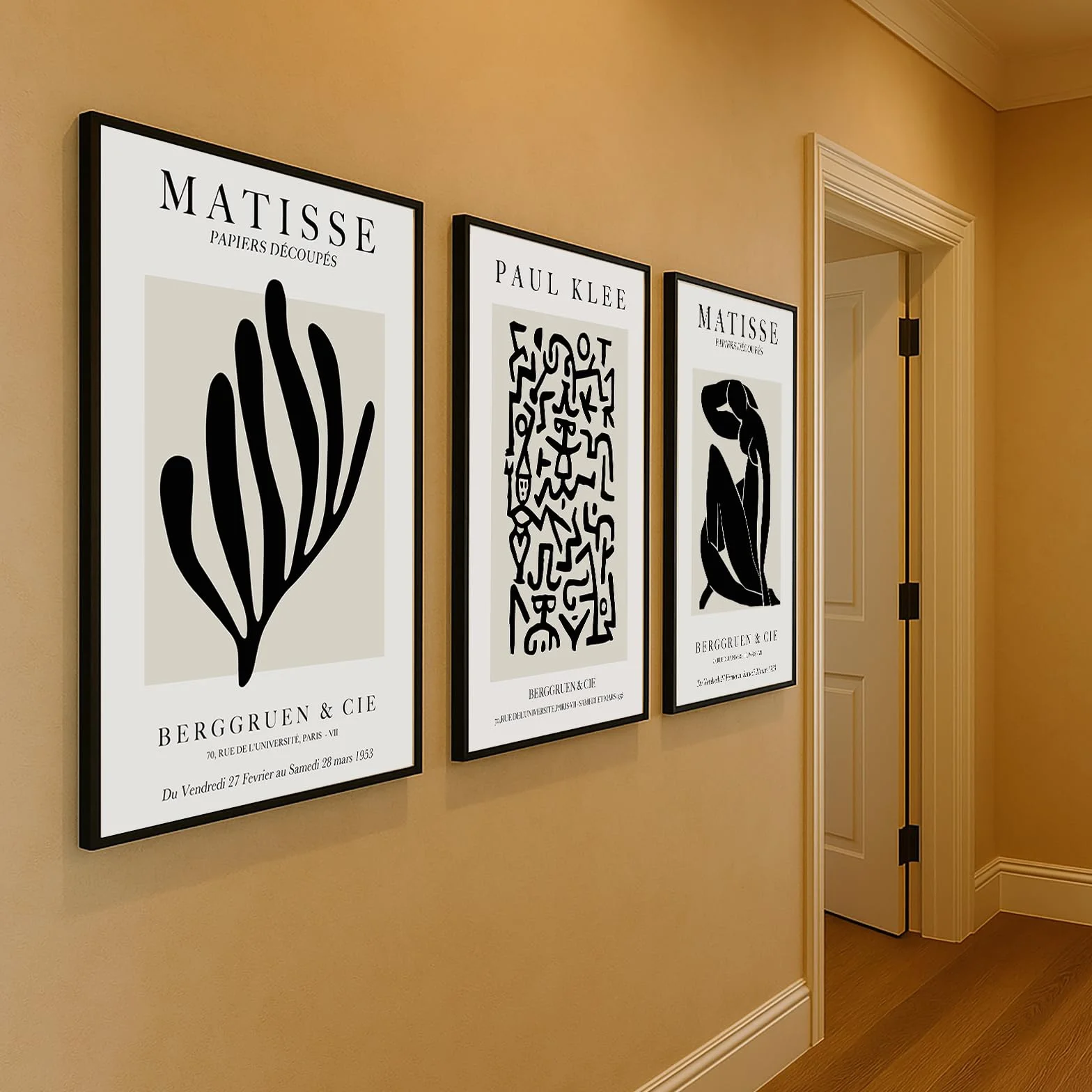 Zestaw 3 plakatów Matisse vintage na płótnie 50x70 cm beżowe dekoracja ścienna