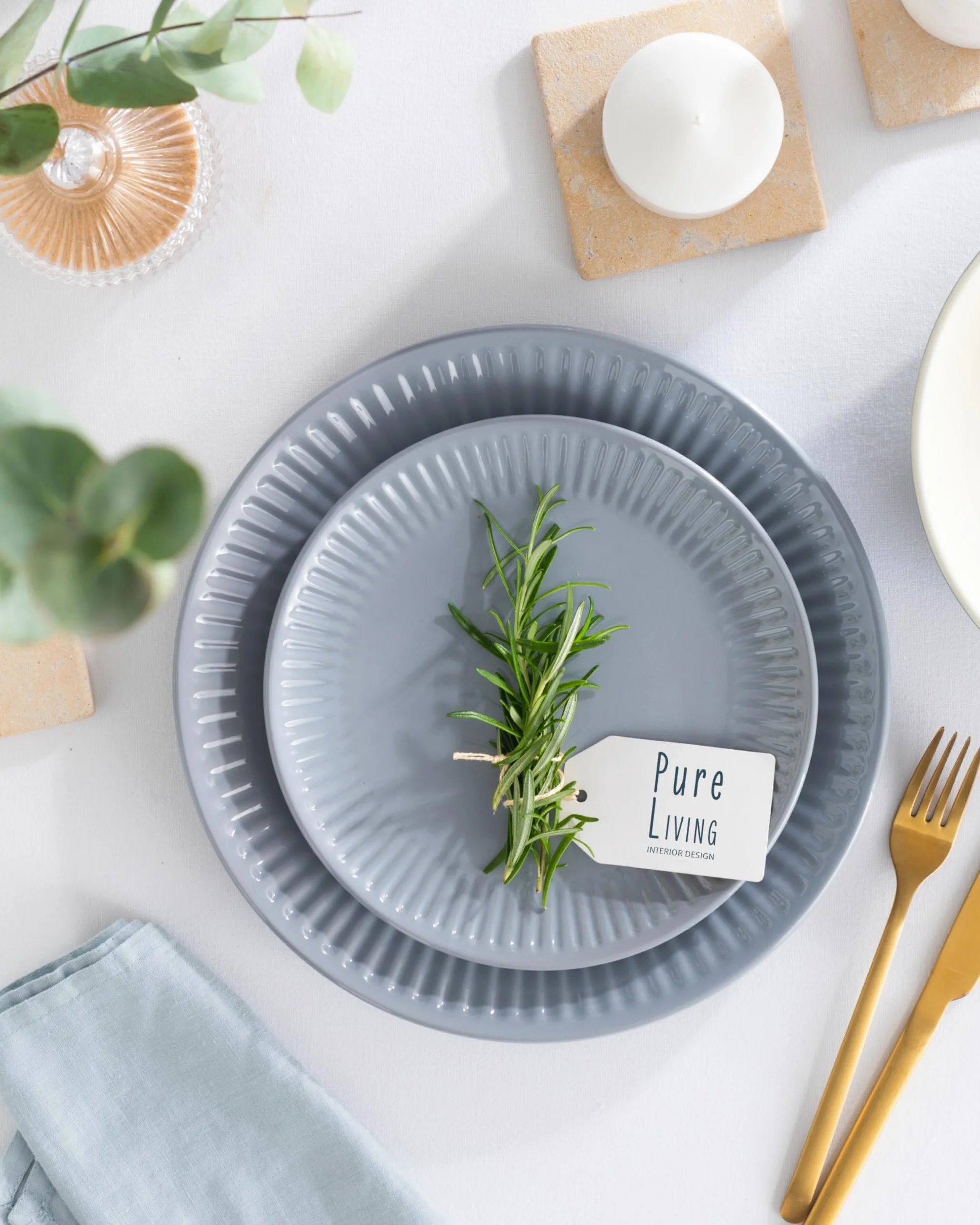 Pure Living zestaw filiżanek do kawy z kamionki, dla 6 osób, zwycięzca testu Hygge, fantastyczny skandynawski zestaw filiżanek z kamionki, stylowy zestaw filiżanek do herbaty i kawy, Pure Living w