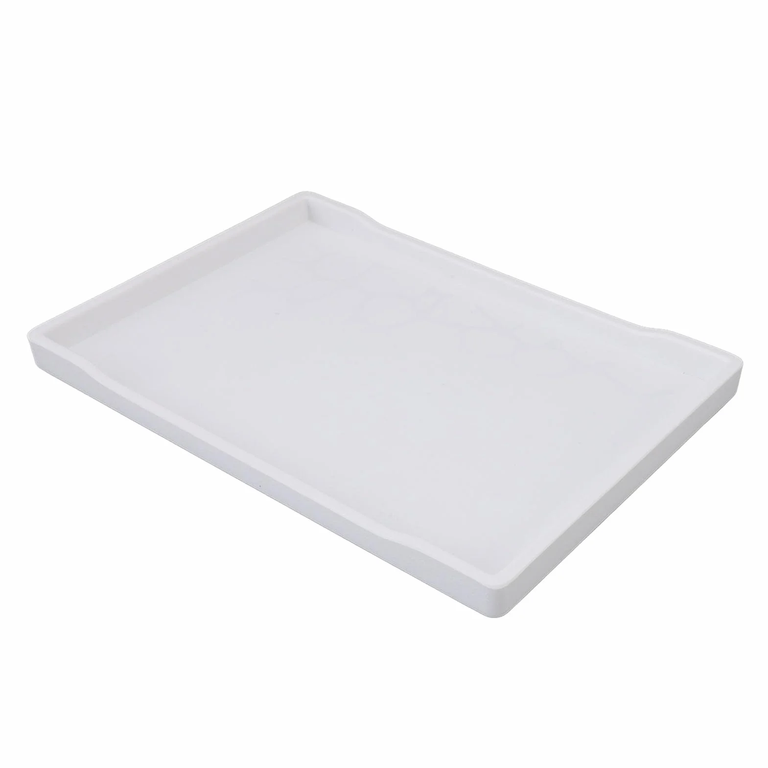 Plastikowa Taca do Serwowania, Minimalistyczny Prostokątny Organizer z Antypoślizgowym Dnem do Domowego Blatu Kuchennego (Biały)