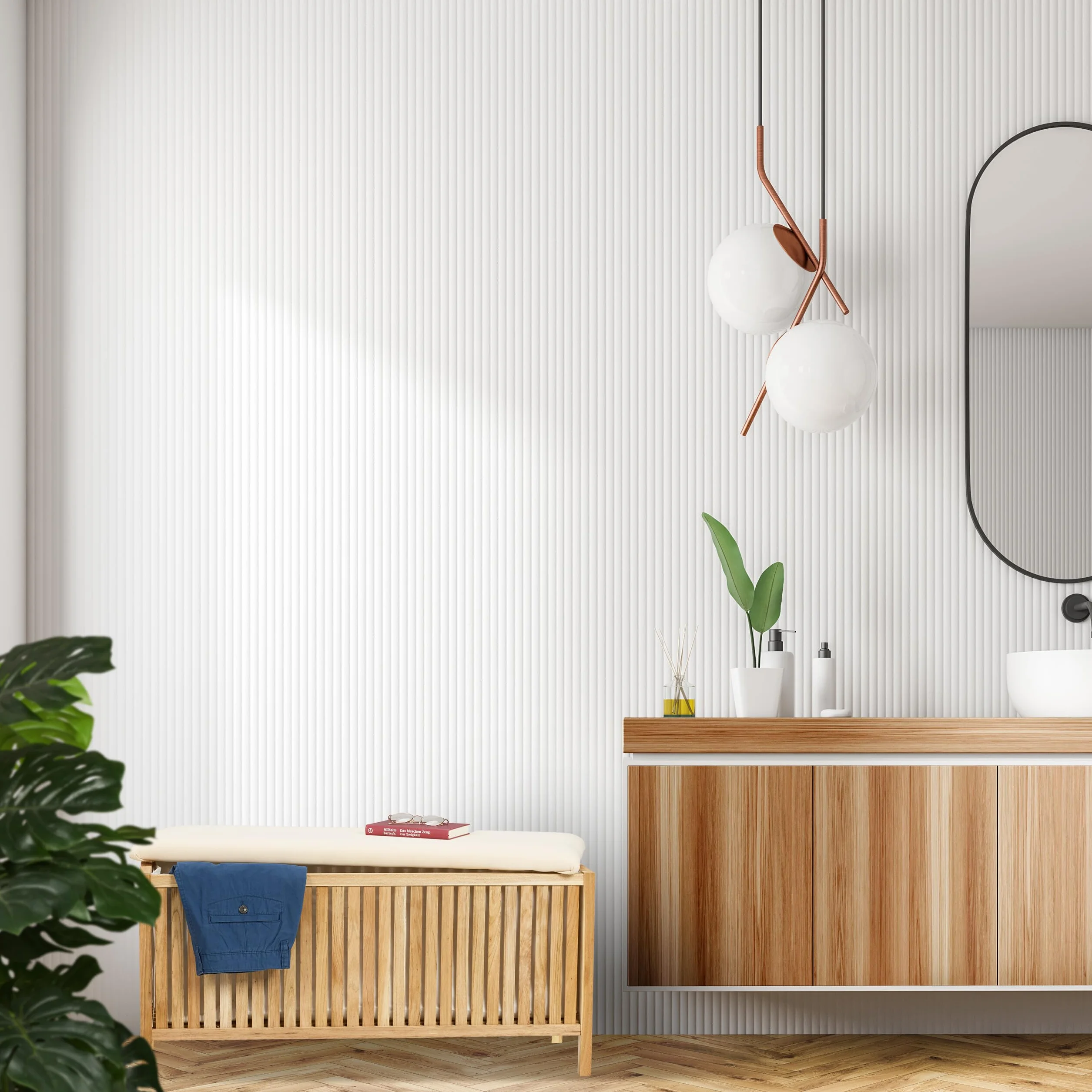 Relaxdays Skrzynia na pranie z siedziskiem, taboret łazienkowy z miejscem do przechowywania, 100 l kosz na pranie, wys. x gł.: 50 x 100 x 38 cm, drewno/tkanina, naturalna/biała