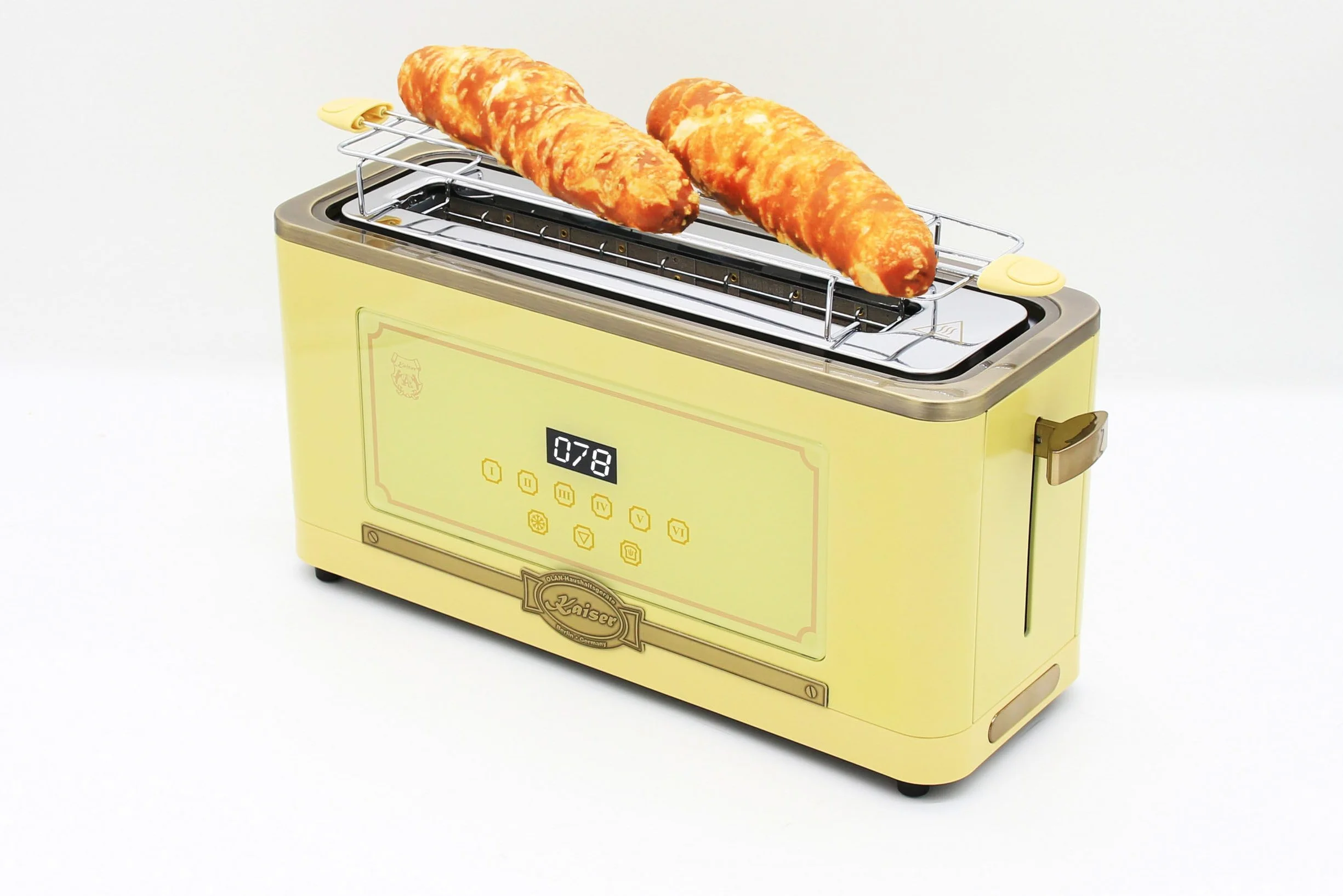 Kaiser Empire M 2530 ElfEm kuchenka mikrofalowa 25 l kuchenka mikrofalowa z gorącym powietrzem Grill 25 funkcji + toster retro T 4000 ElfEm, 6 stopni tostów + ekspres do kawy Kaiser KA 2005 ElfEm