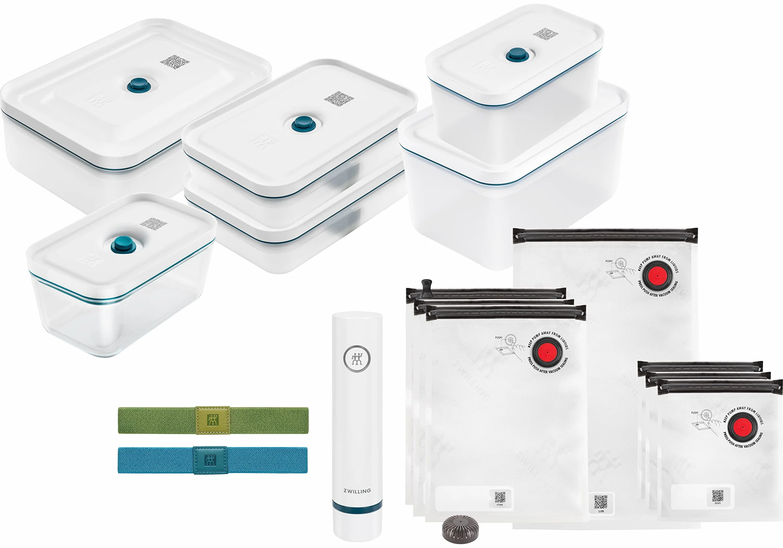 Zwilling Fresh & Save Zestaw Przechowywania Próżniowego, Biały, 16 elementów