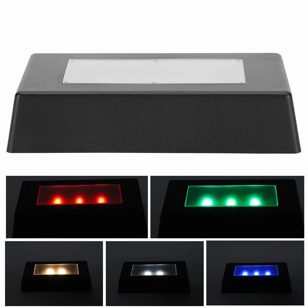 Podstawa świetlna LED, kolorowa, zmieniająca się lampa Luminous Display Stand Posągi 3D Crystal Glass Ball Art Plate Holder z kablem USB