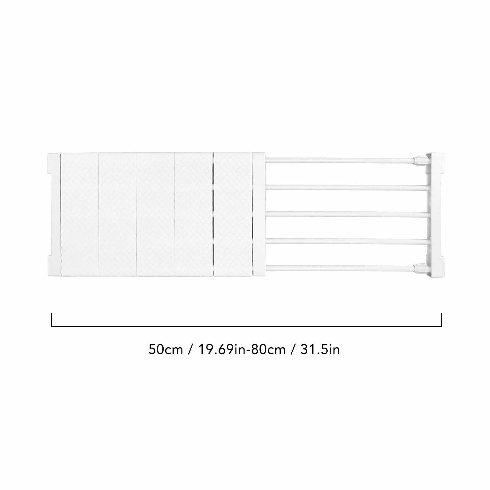 Półka Napinająca Deosdum, Rozkładana Regulowana Przegroda do Szafy 24cm Szerokość Organizer do Szafy Regał Magazynowy Separator(50‑80cm / 19.7‑31.5in Length)