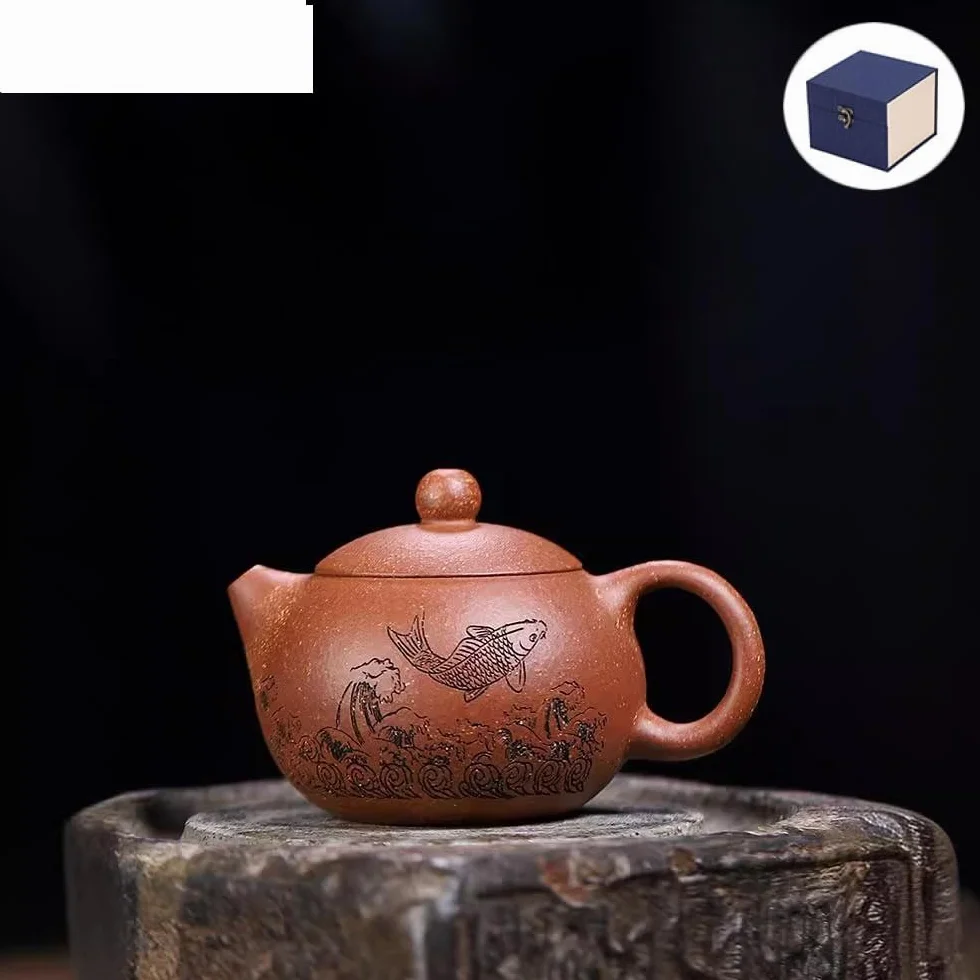 Dzbanek do herbaty 200 ml fioletowe gliniane czajniki ręcznie robione fioletowe błoto zaparzacz do herbaty czajnik chiński zestaw do herbaty Zisha ozdoby luźny liść herbata stroma pojemnik do parzenia