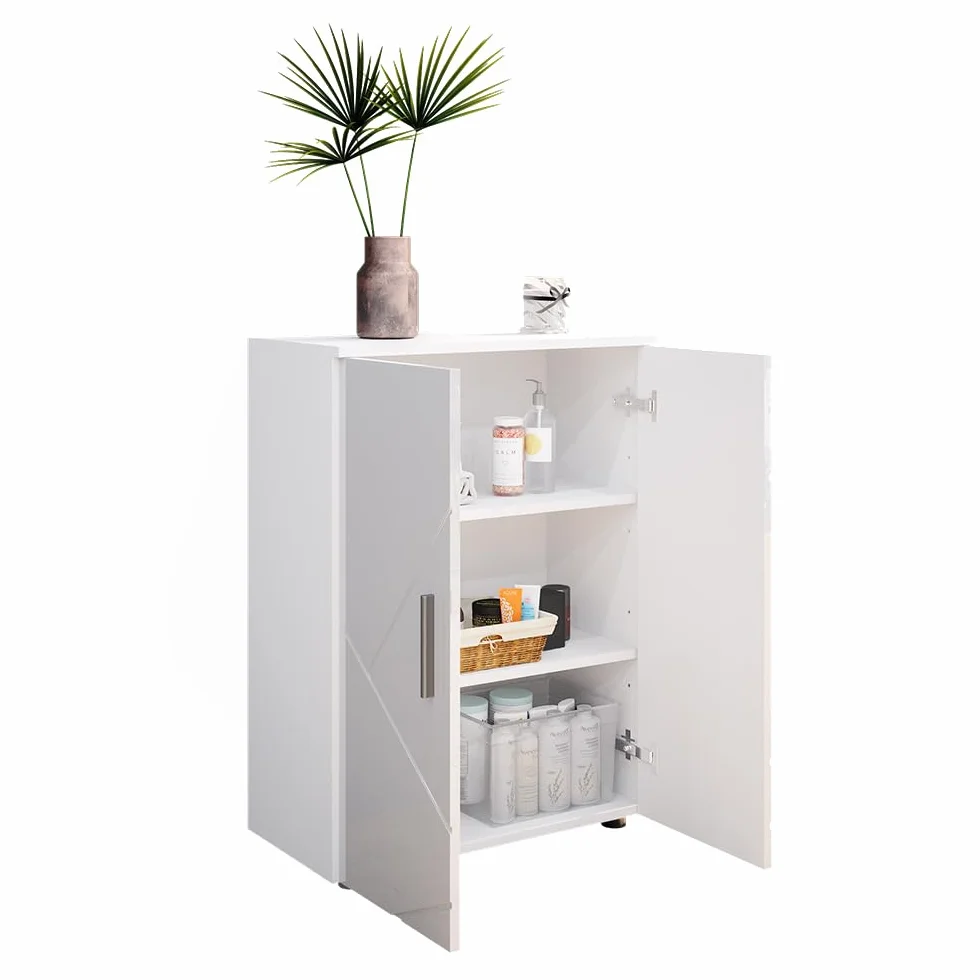 Vicco Szafka Midi "Irma", Biały wysoki połysk, 60 x 81 cm | pour le rangement dans la salle de bain et compatible avec la série Irma