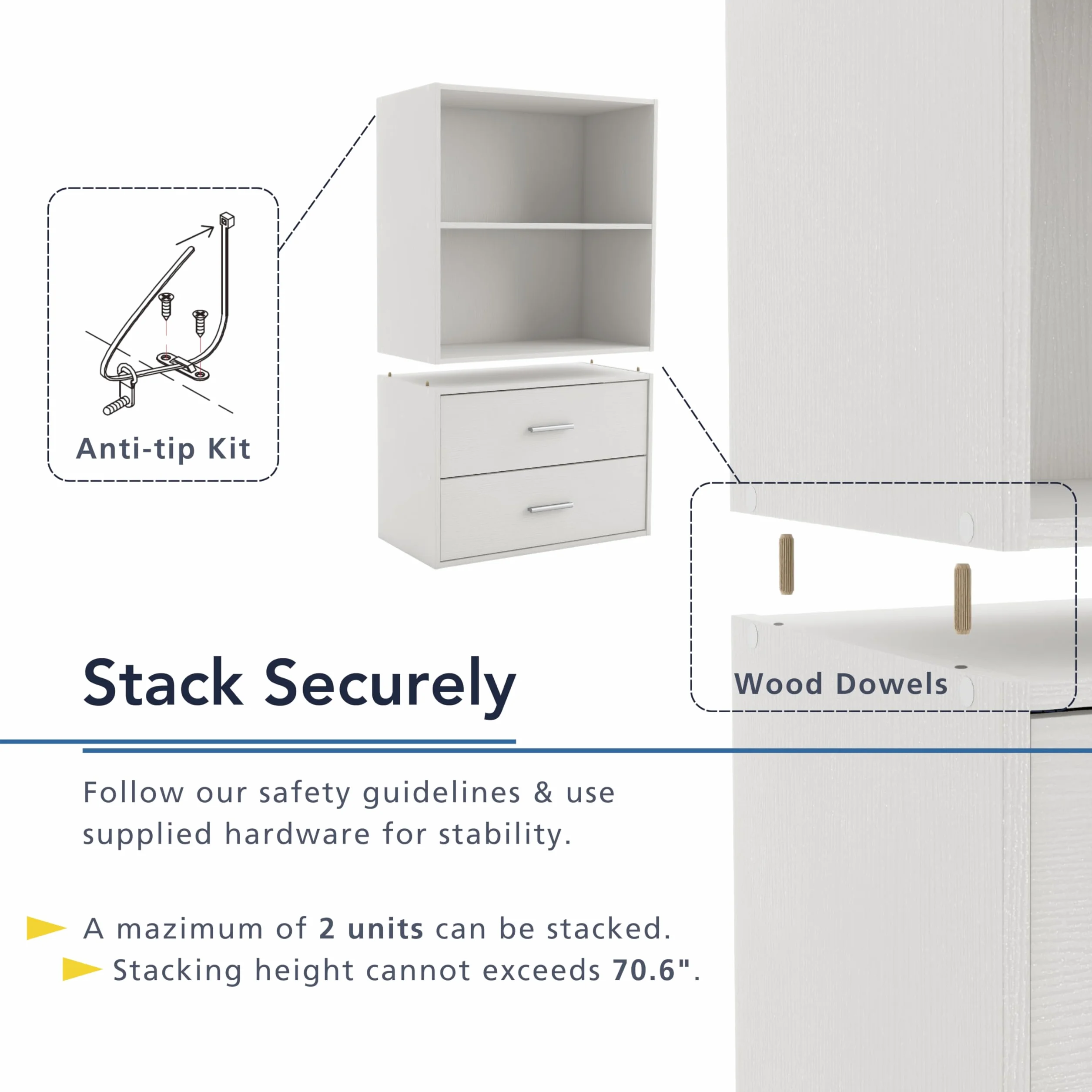 HOMES: Inside + Out Apexa 2 drewniane przechowywanie w stos, mała szafka na żywność, Cajonera De Madera, szuflada pod łóżko, dekoracja pokoju młodzieżowego i sypialnia, domowe biuro, kuchnia, czarna