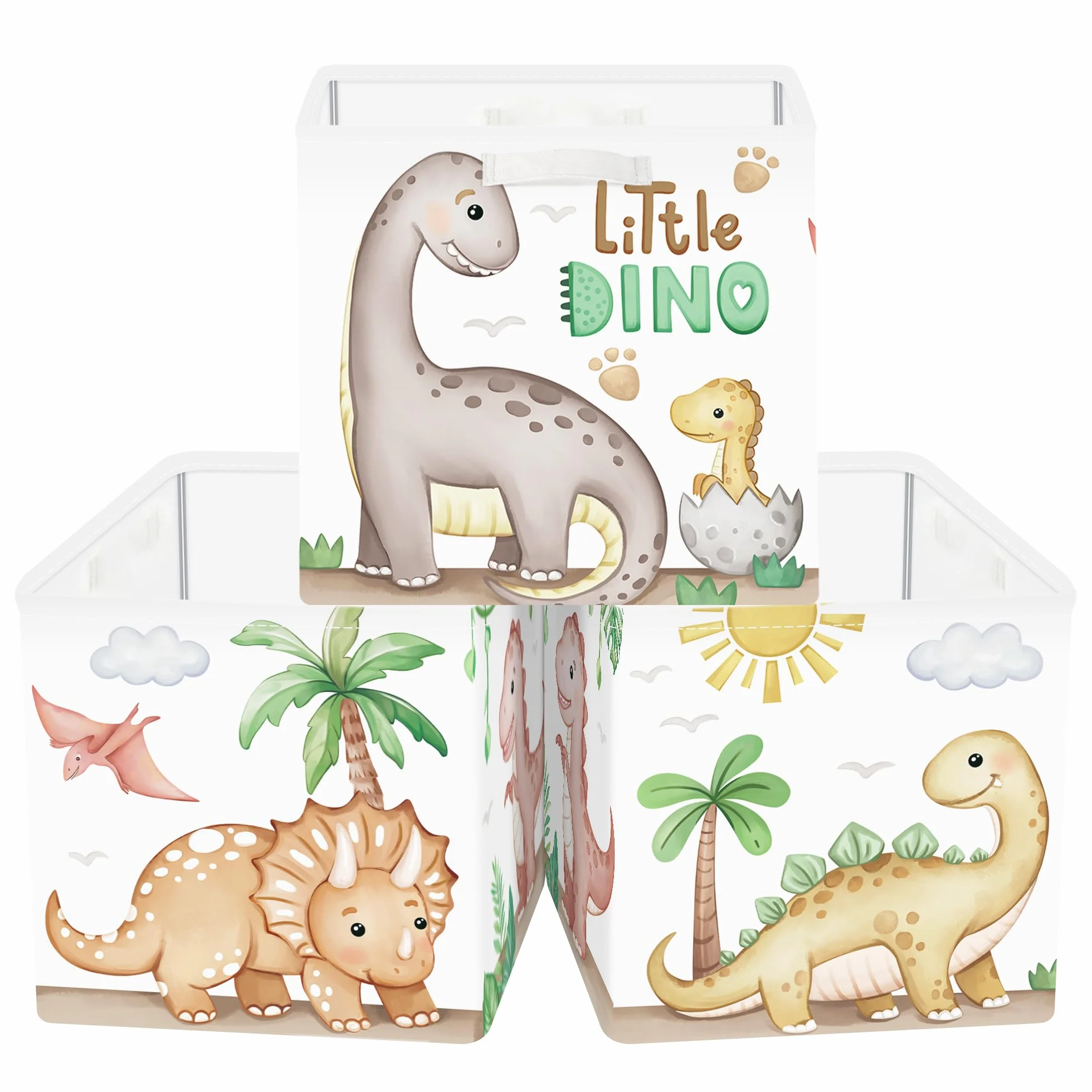 Clastyle organizer do przechowywania dinozaurów składany brązowy 30x30x30 cm