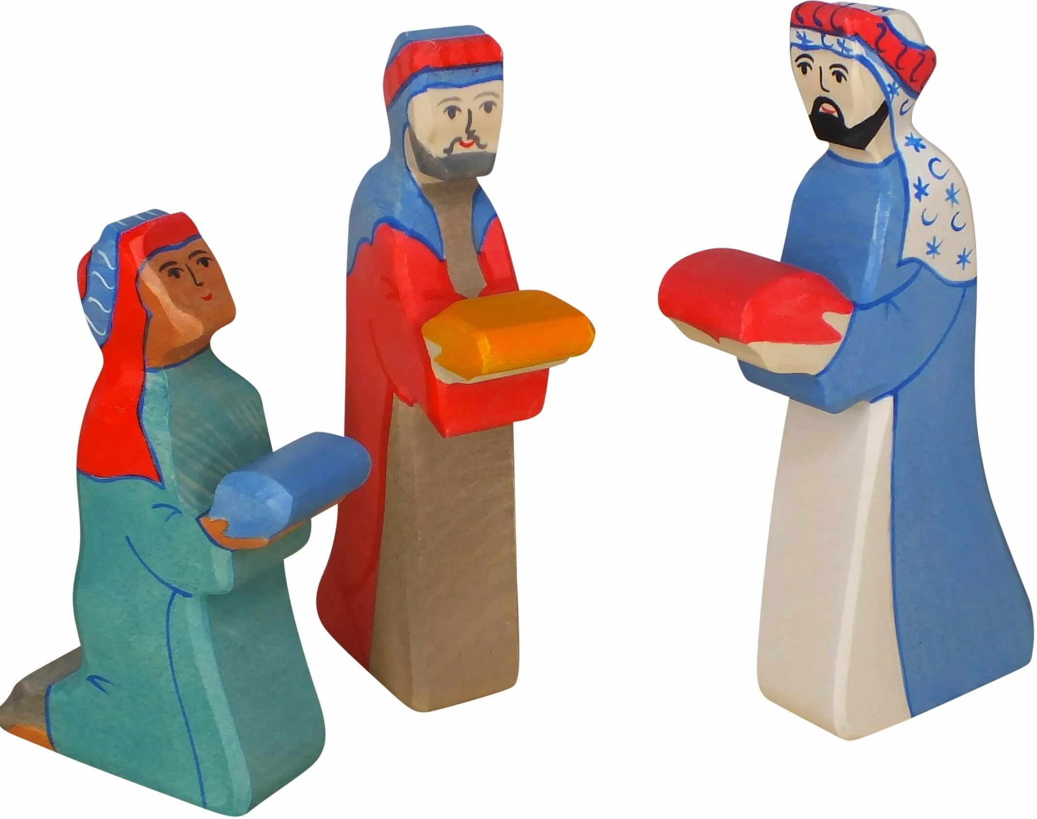 Holztiger Figurki do szopki, duży zestaw do zabawy, 13 figurek szopki i zwierzęta