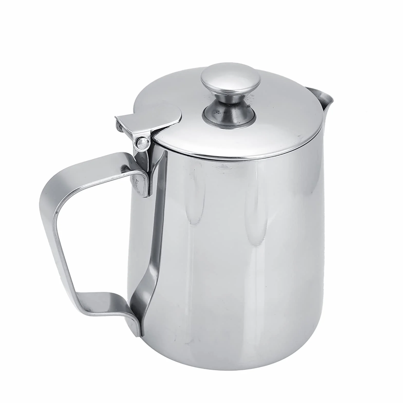 Dzbanek do Mleka ze Stali Nierdzewnej do Serwowania Kawy z pokrywką Kubek do Kawy ze Stali Nierdzewnej Kubek Szkło do Mleka do Kawy Latte Art (6000Ml) (350ml)