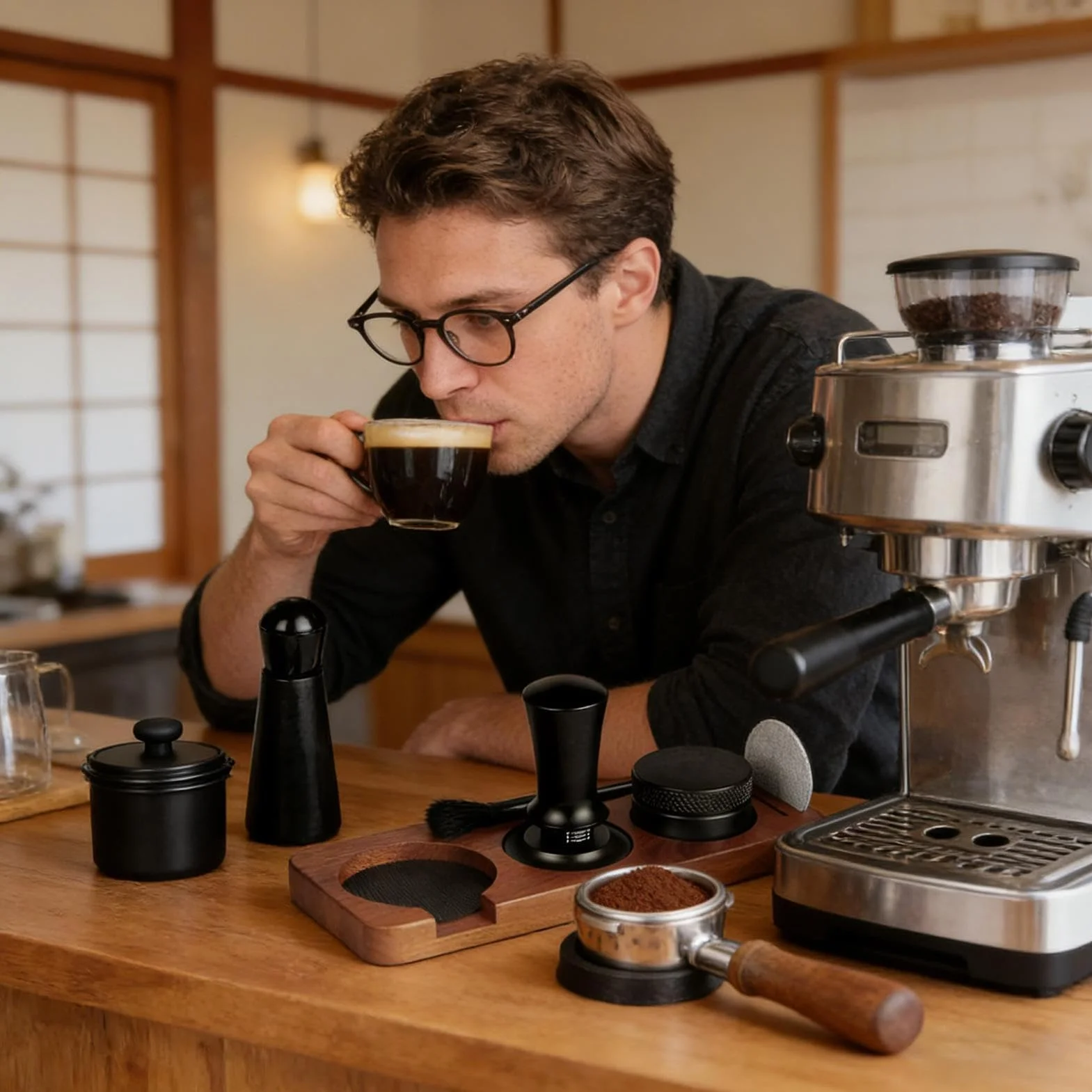 Ubijak do espresso 58mm Akcesoria do ubijania kawy | Tamper do espresso do użytku komercyjnego Do użytku na blacie, do zastosowań komercyjnych, w podróży, do domu, w kawiarni, w