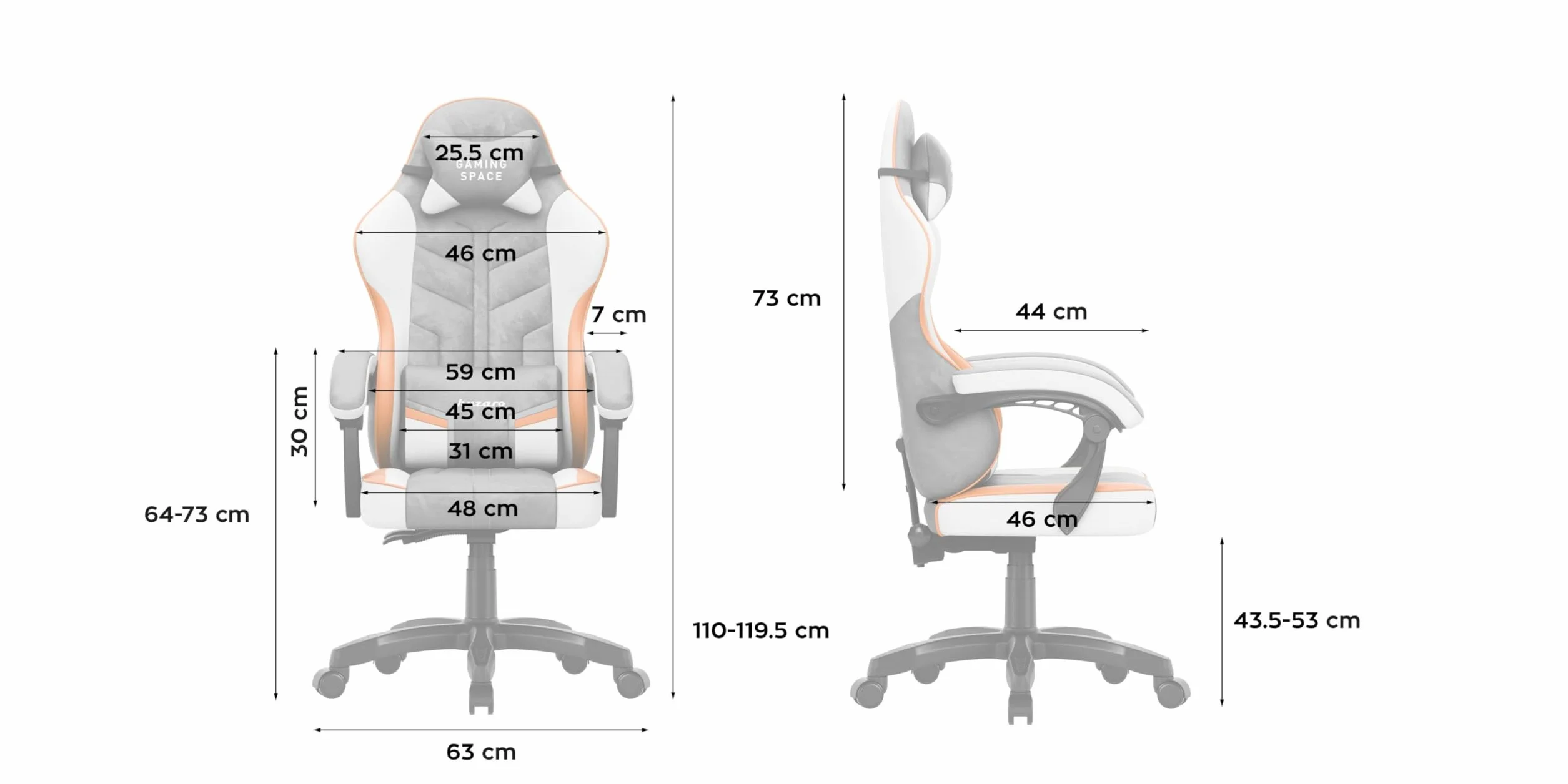 huzaro Force 2.7 ergonomiczne krzesło gamingowe, nośność 140 kg, krzesło komputerowe i krzesło biurowe z regulacją wysokości, krzesło do biurka z podparciem lędźwiowym, poduszka pod kark i