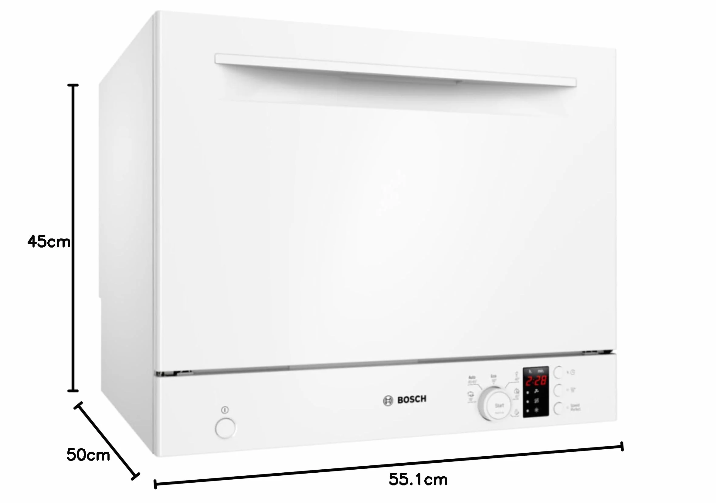Bosch - Kompaktowa zmywarka do naczyń, dowolna instalacja, szerokość 55 cm, seria 2, dodatkowe suszenie, AquaStop, biały, SKS2ITW00E