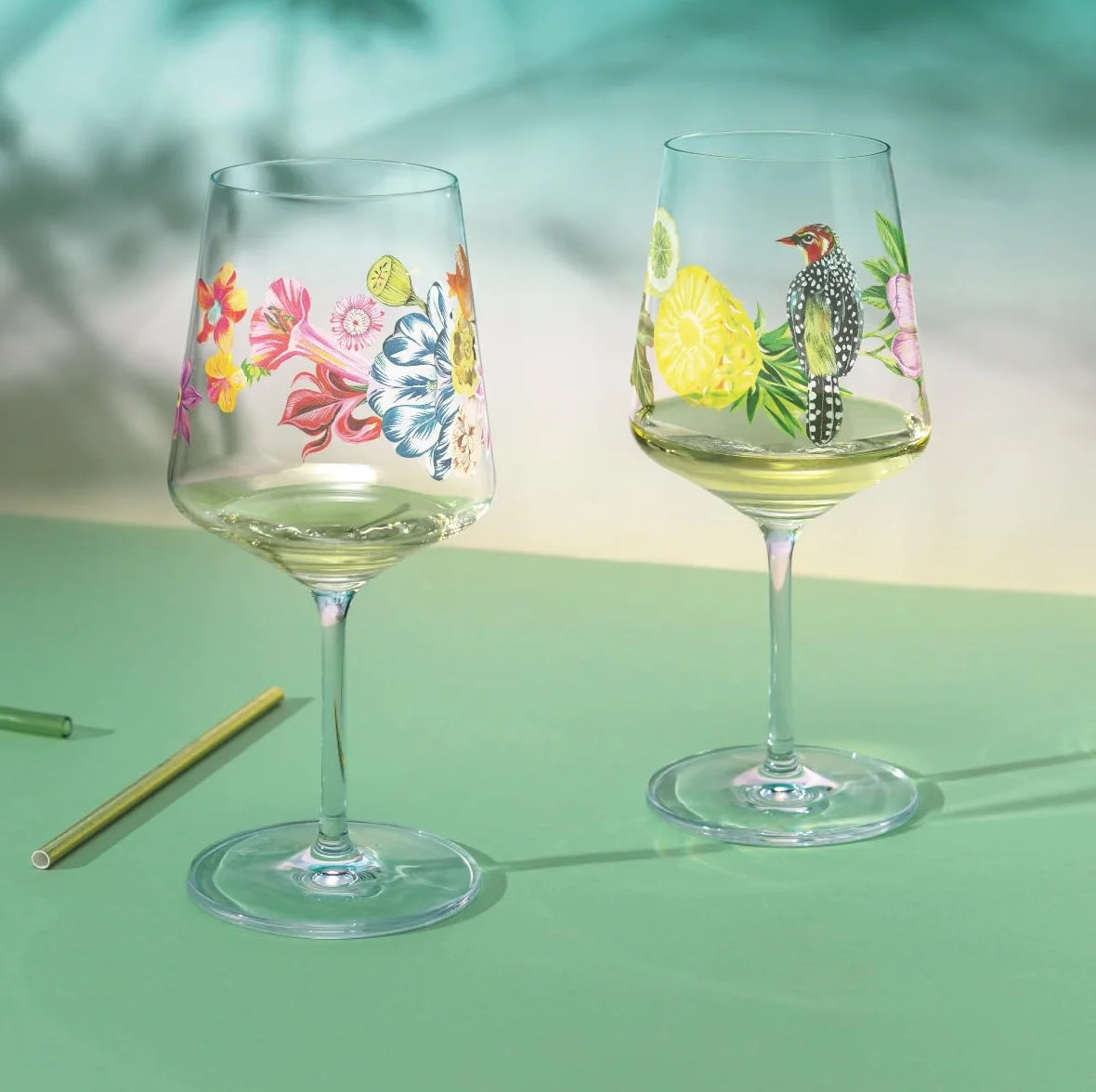RITZENHOFF 2931005 Kieliszek do aperitifu 500 ml - Seria Sommerrosa - Motyw nr 5 z kwiatami, ptakiem - Made in Germany