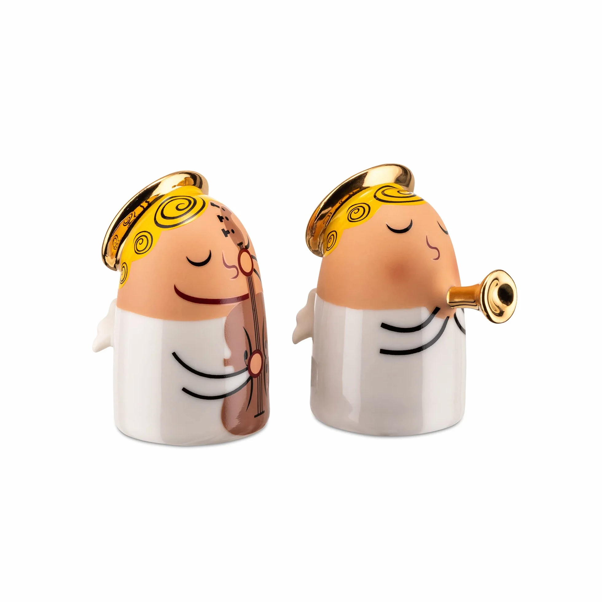 Alessi Zestaw "Angels Band" składa się z dwóch figurek, porcelany, ręcznie dekorowany