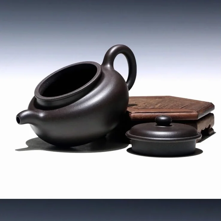 Czajniczek chiński ceramiczny wielofunkcyjny czajniczek domowy ręcznie robiony czajnik do ceremonii herbaty zaopatrzenie dzbanek do kawy luźna herbata liściasta stroma chiński czajniczek czarny 260 ml