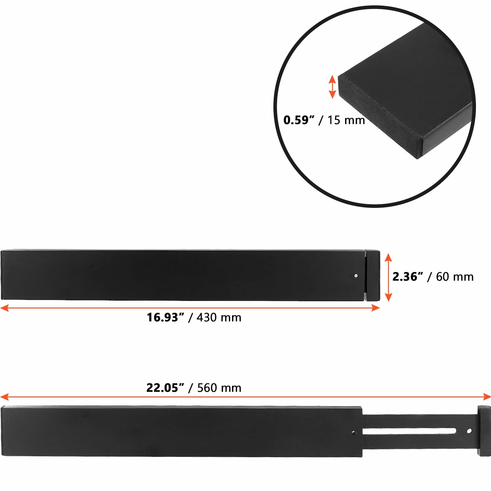 SINJEUN 6-częściowy zestaw separatorów do szuflad regulowane 43-56 cm bambusowe organizer