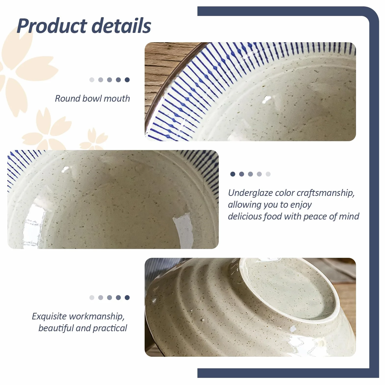 Buumin Zestaw 2 ceramicznych porcelanowych misk do ramenu, makaronu, zup, pho, saładek, przekąsek, płatków śniadaniowych