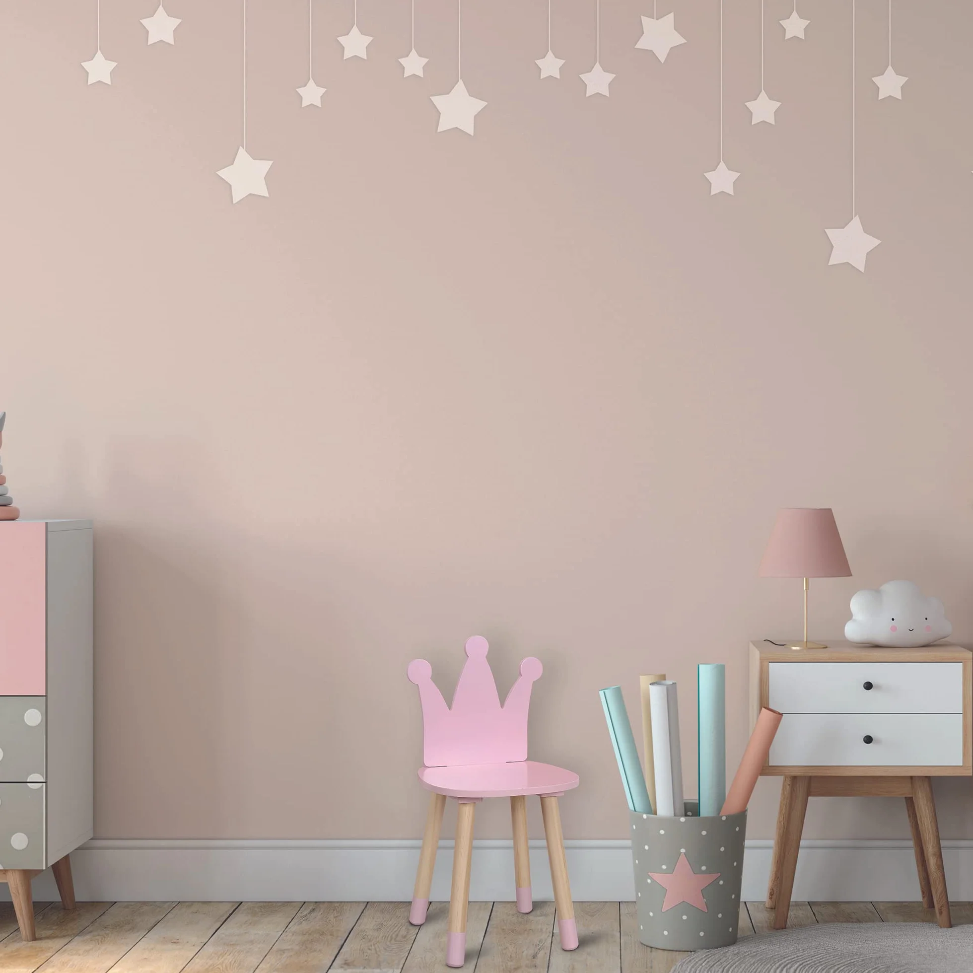 Home Deco Kids HD6922 różowe krzesło w kształcie korony do pokoju dziecięcego, meble, dekoracja, drewno sosnowe, 28 x 27 x 54