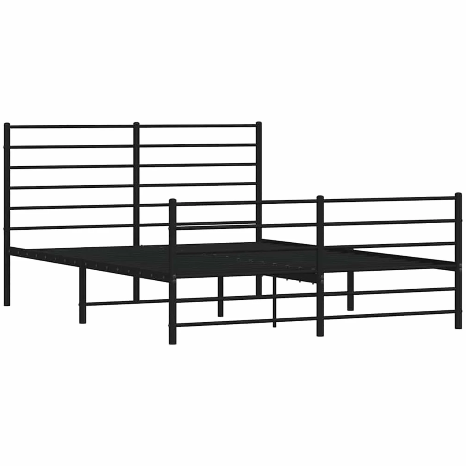 ATOMSTACK MAKER Cama de Metal Con Cabecero y Piecero, Estructura de Acero Negro Mate 150 x 200 cm, Incluye Somier de Lamas, Altura Inferior 26 cm, Diseño Moderno y Robusto para Adultos – Montaje Fácil