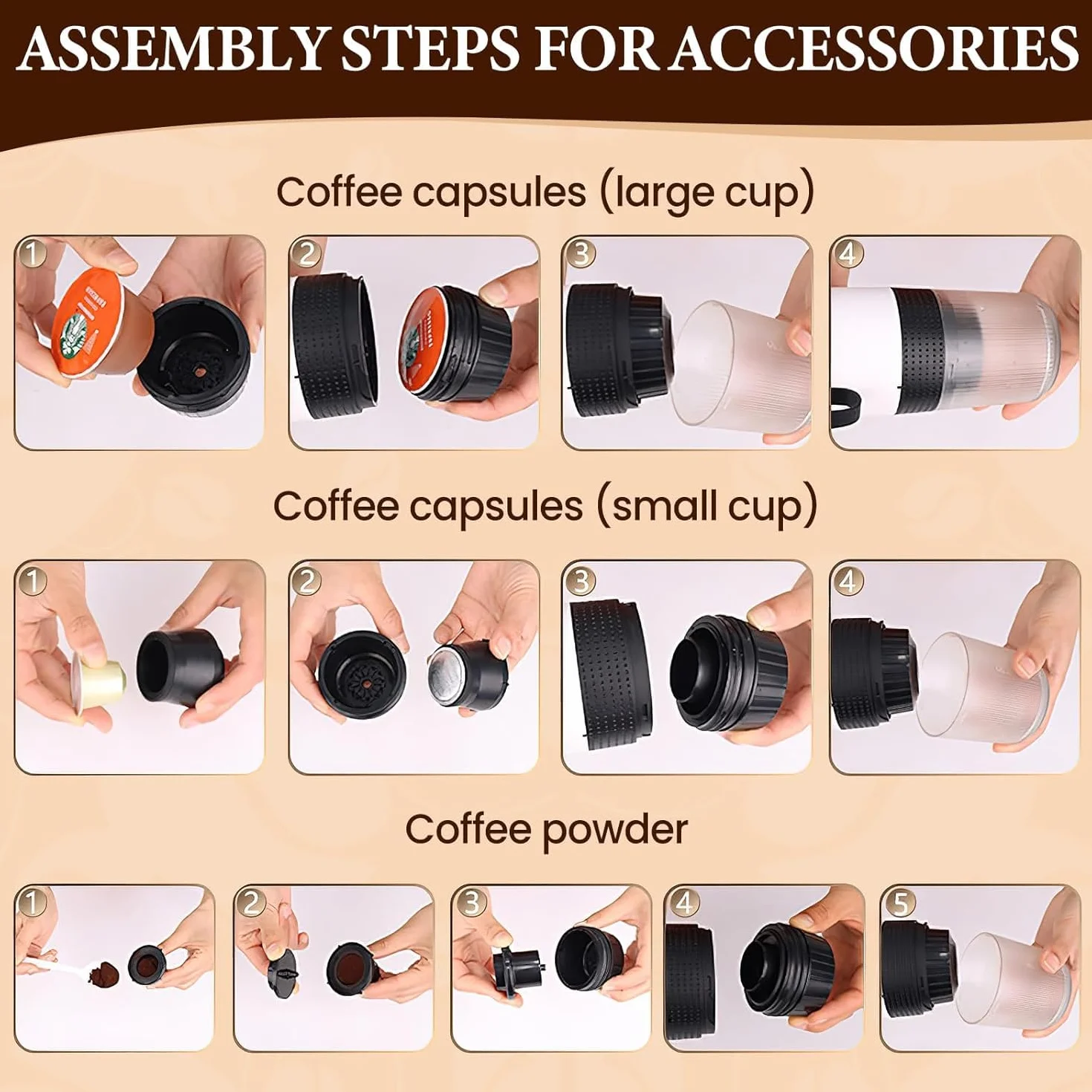 Ekspres Do Kawy Na Wiele Kapsułek, Ekspres Do Kawy Espresso 3 W 1, 4-6 Minut Samonagrzewania, Małe Kapsułki, Duże Kapsułki, Kawa Mielona, Przenośny Ekspres Do Kawy Do Biura, White