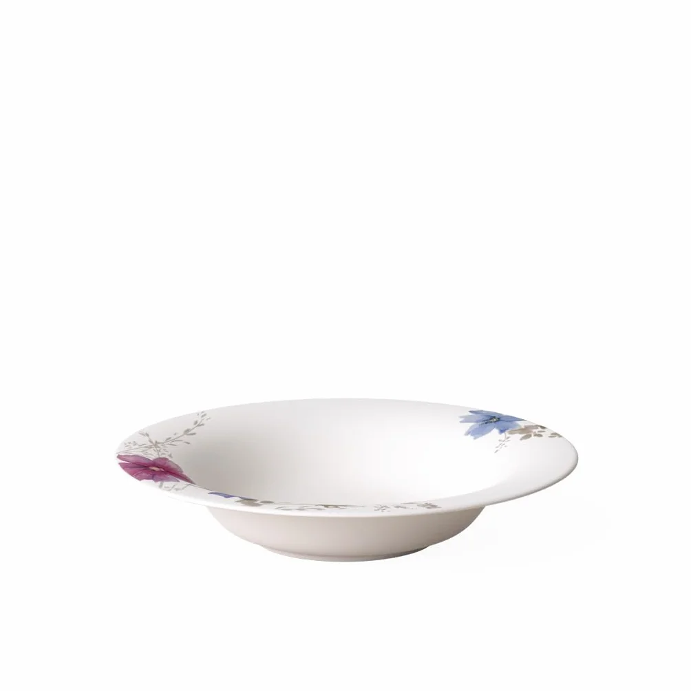 Villeroy & Boch Mariefleur Gris Basic, talerz do zupy, 23 cm, porcelana premium, biały/wielokolorowy