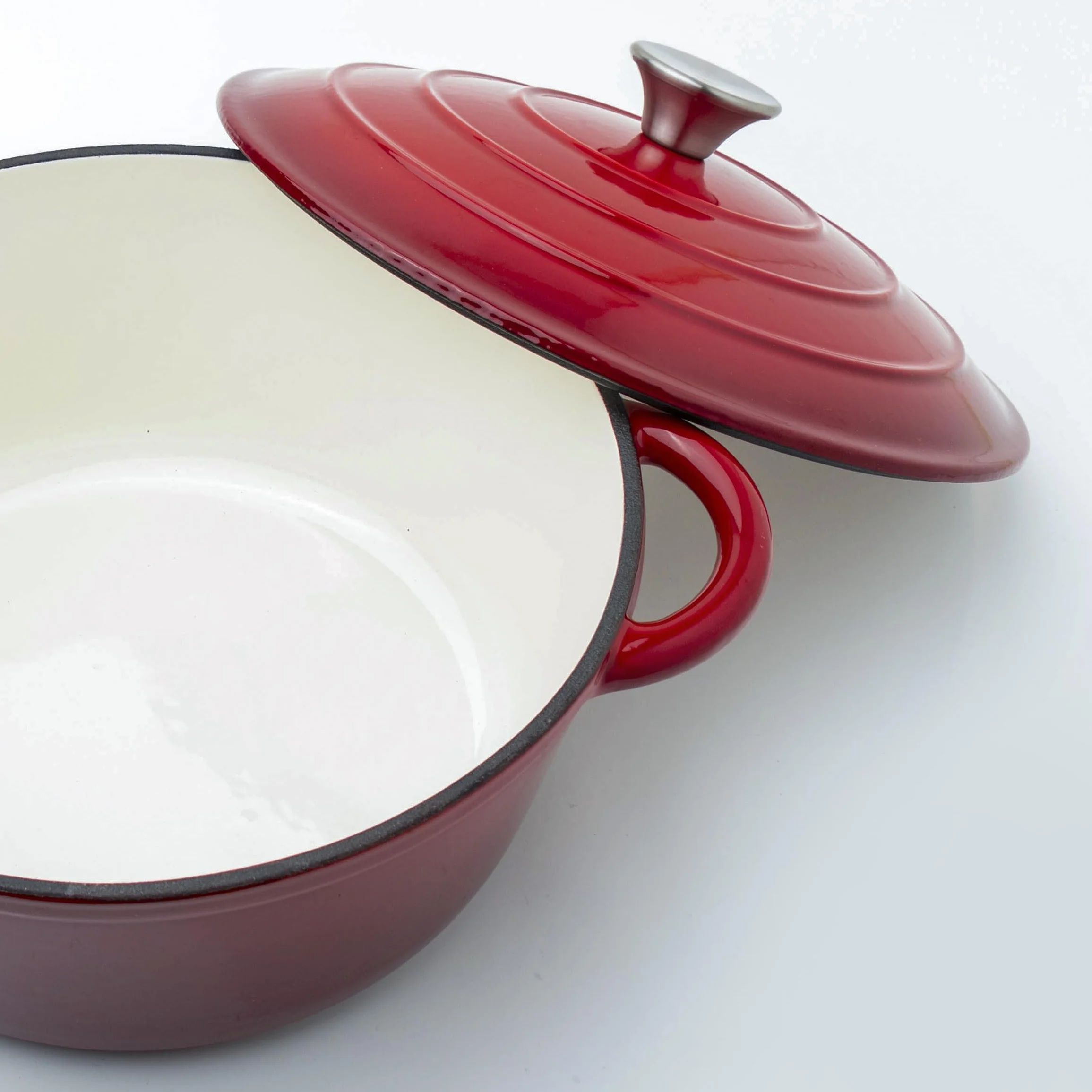 The Better Home Rustykalny żeliwny piec holenderski (5 l) | powlekany emalią Biryani Handi garnek ciężki spód | Handi z pokrywką do gotowania, odporny na rdzę garnek żelazny, naczynia gazowe i