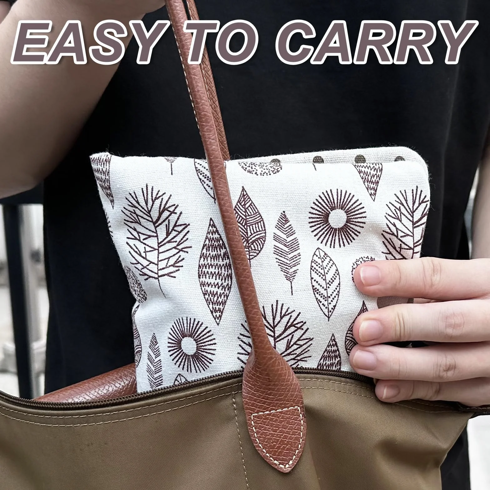 2w1 Torba na pieluchy dla niemowląt, Home Organizer Kosmetyczka(Liść)