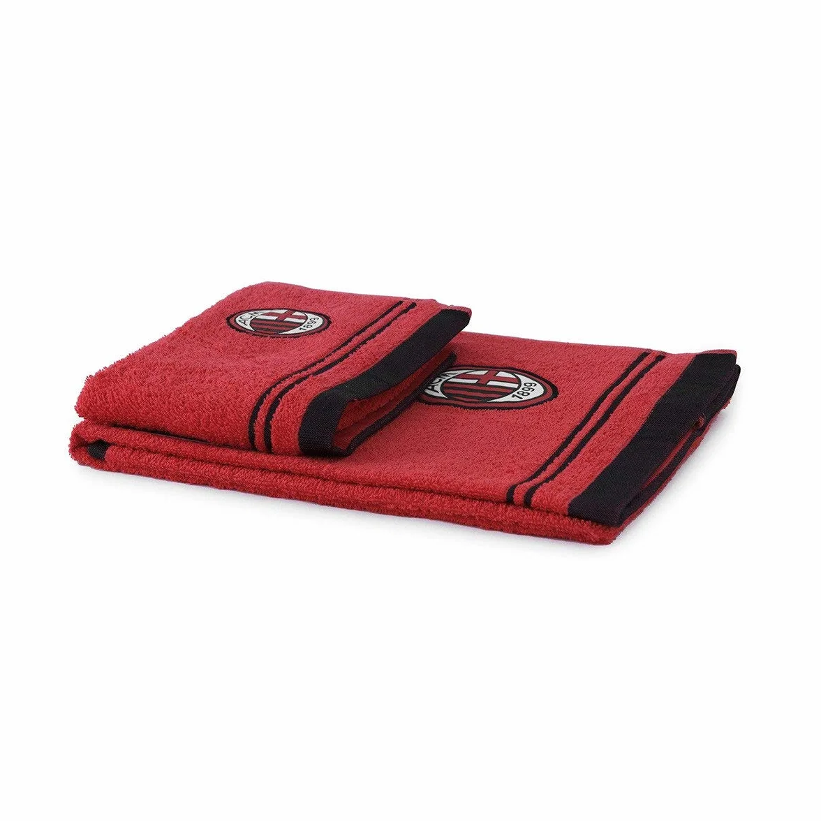AC Milan zestaw ręczników frotte 100% bawełna czerwony czarny 100x60 cm
