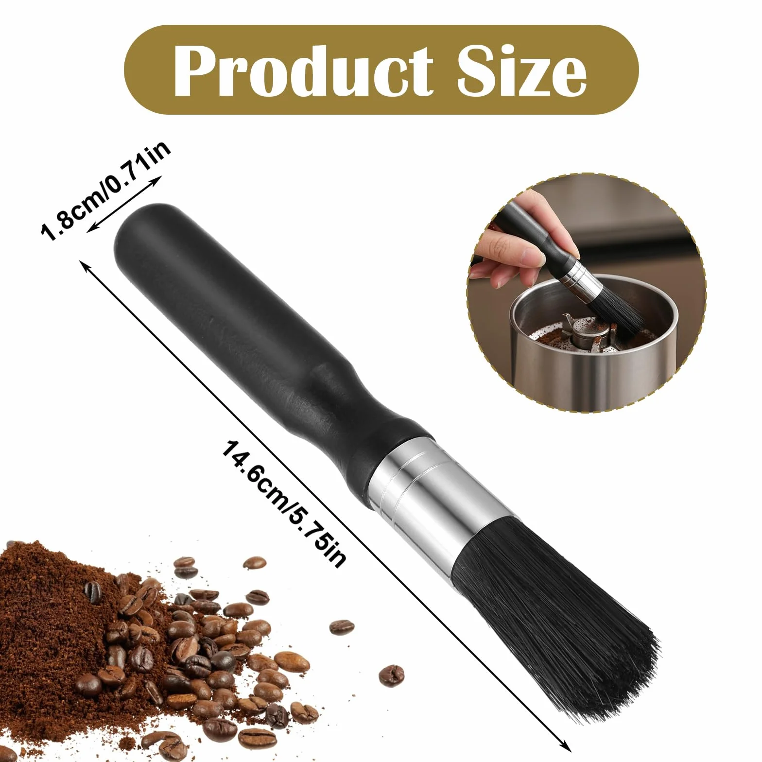 2 sztuki pędzli Barista, szczotka do kawy, szczotka do czyszczenia kawy, nadaje się do czyszczenia fusów z młynków do kawy, filtrów do ekspresów do kawy i różnych przyborów kuchennych