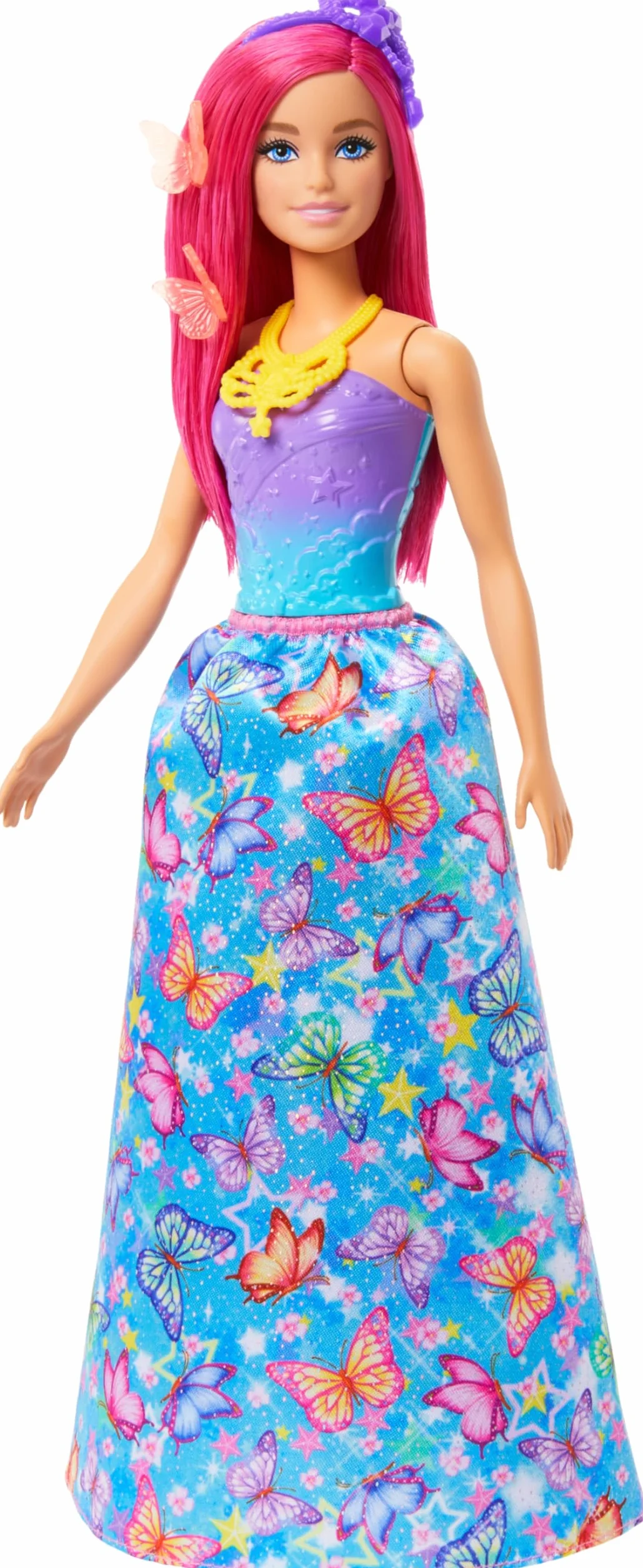 Barbie Dreamtopia Kalendarz adwentowy Kraina Fantazji z lalką o różowych włosach i 24 niespodziankami, takimi jak jednorożec i 3 małe zwierzątka, transformacja w syrenkę, wróżkę i nie tylko, HRG90