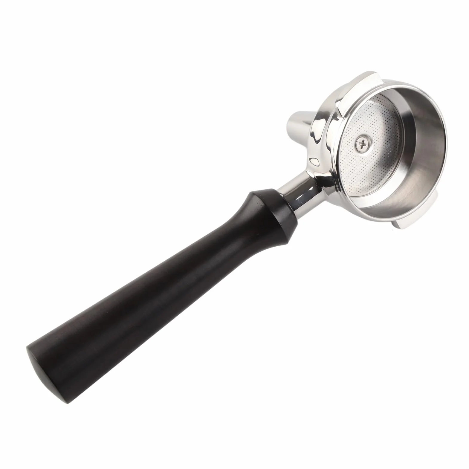 Keenso Kolba do Herbaty ze Stali Nierdzewnej 58 Mm z drewnianą rączką Zdejmowany Filtr do Kawy do Ekspresu Komercyjnego, do RANCILIO, do GA, do OTTIMA, do CASADIO (F. Drzewo sandałowe)