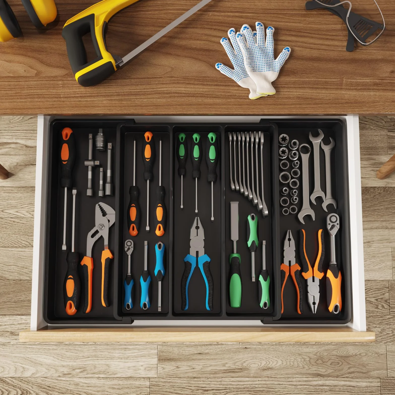 Lifewit Organizer do szuflad na sztućce 47 cm rozszerzalny do 69 cm