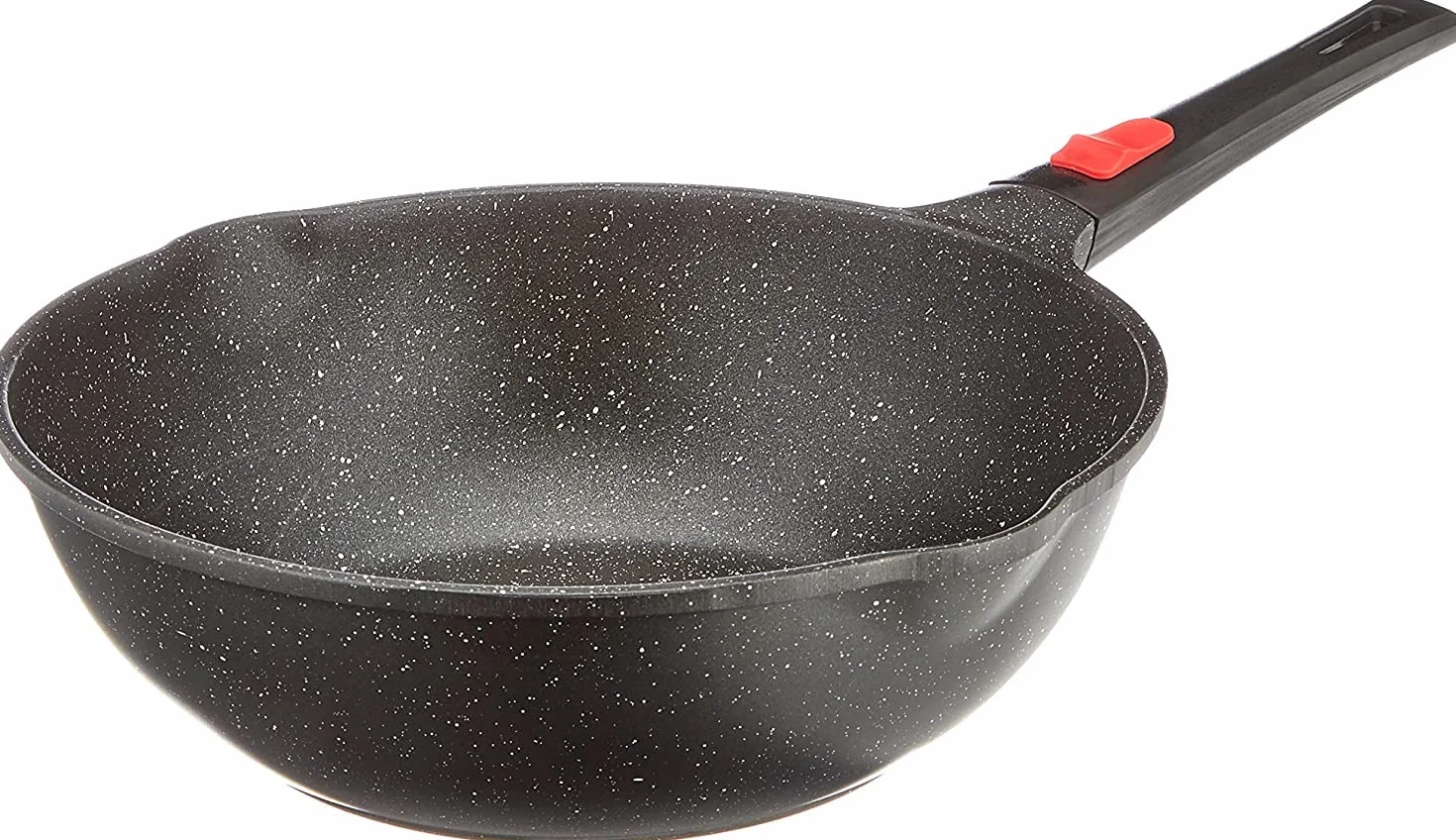 Kamberg – wok 30 cm – zdejmowany uchwyt – odlew aluminiowy – powłoka o wyglądzie kamienia – ze szklaną pokrywką – do wszystkich rodzajów kuchenek, również indukcyjnych, bez PFOA, aluminium
