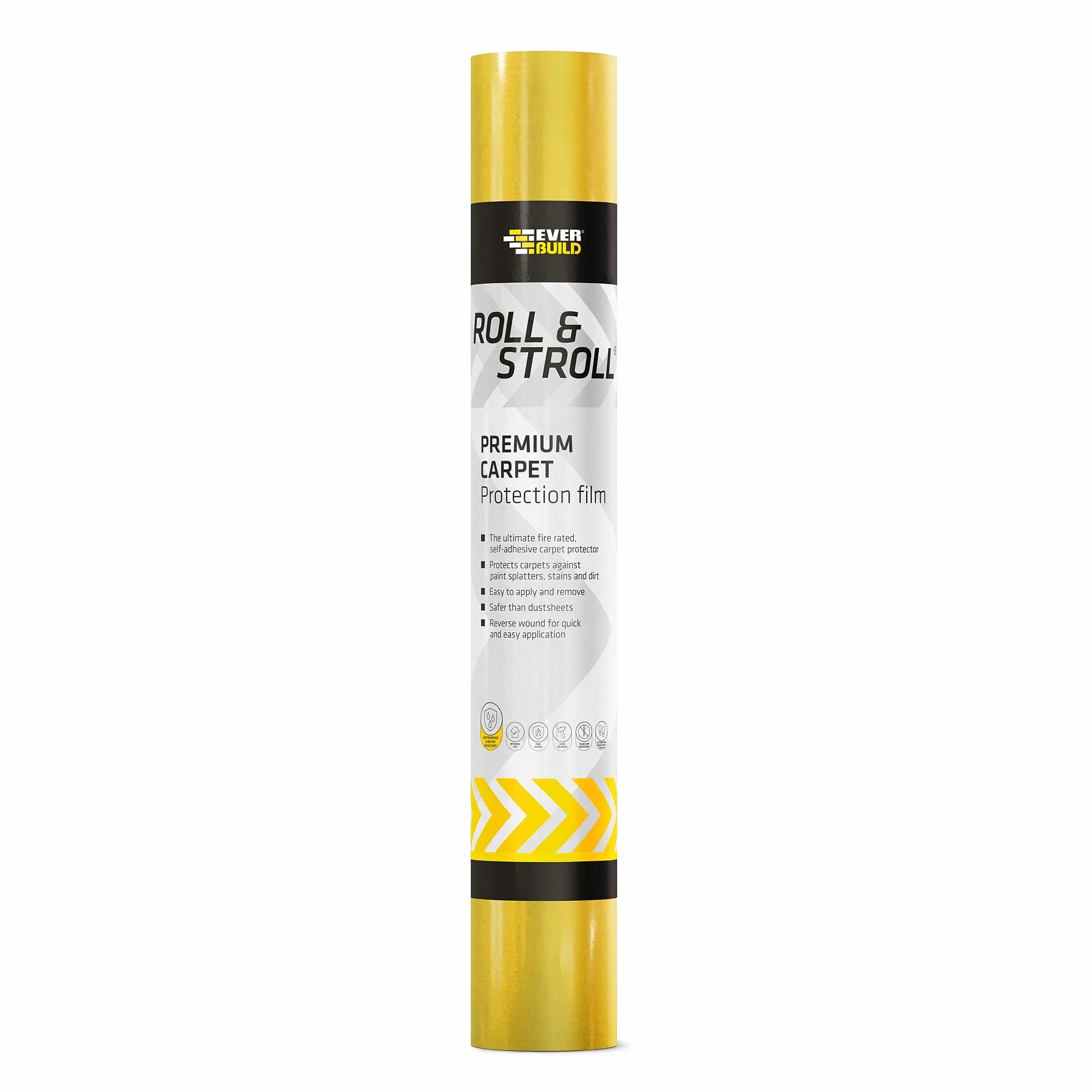 Everbuild ochraniacz na dywan premium, samoprzylepna ochrona podłogi do dywanów, żółty, 600 mm x 25 m