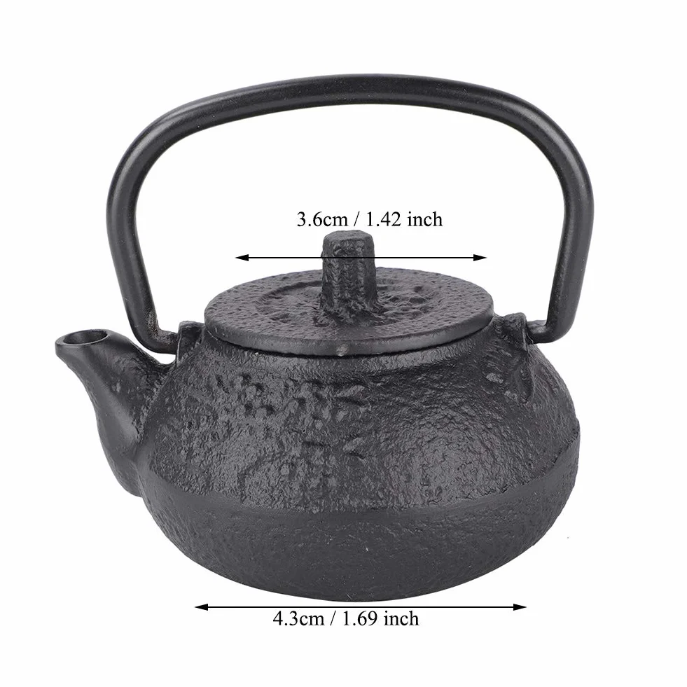 Mini żeliwny czajniczek, 50 ml czajnik Tetsubin w stylu japońskim z miedzianą rączką do pojedynczej porcji herbaty, mały zestaw do herbaty Teaware do dekoracji i parzenia