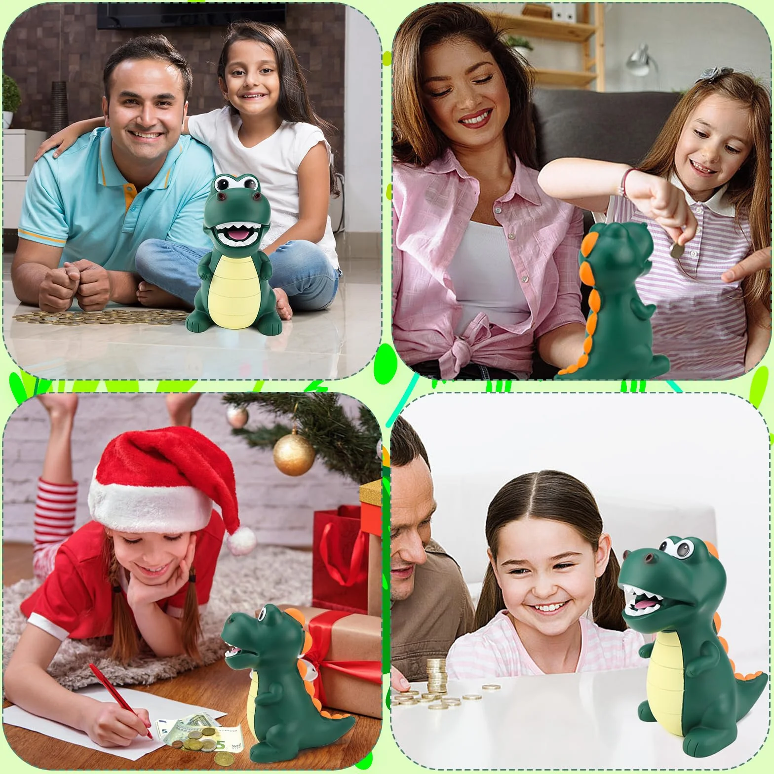 CHRI Dinozaurowa skarbonka dla dzieci Dino świnka oszczędnościowa dla chłopców i dziewczynek Dinozaur skarbonka z bezpiecznego materiału PVC do dekoracji, zabawki, prezent